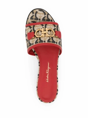 Urban Style Beach Style Ferragamo Gancini-Print 20Mm Mules