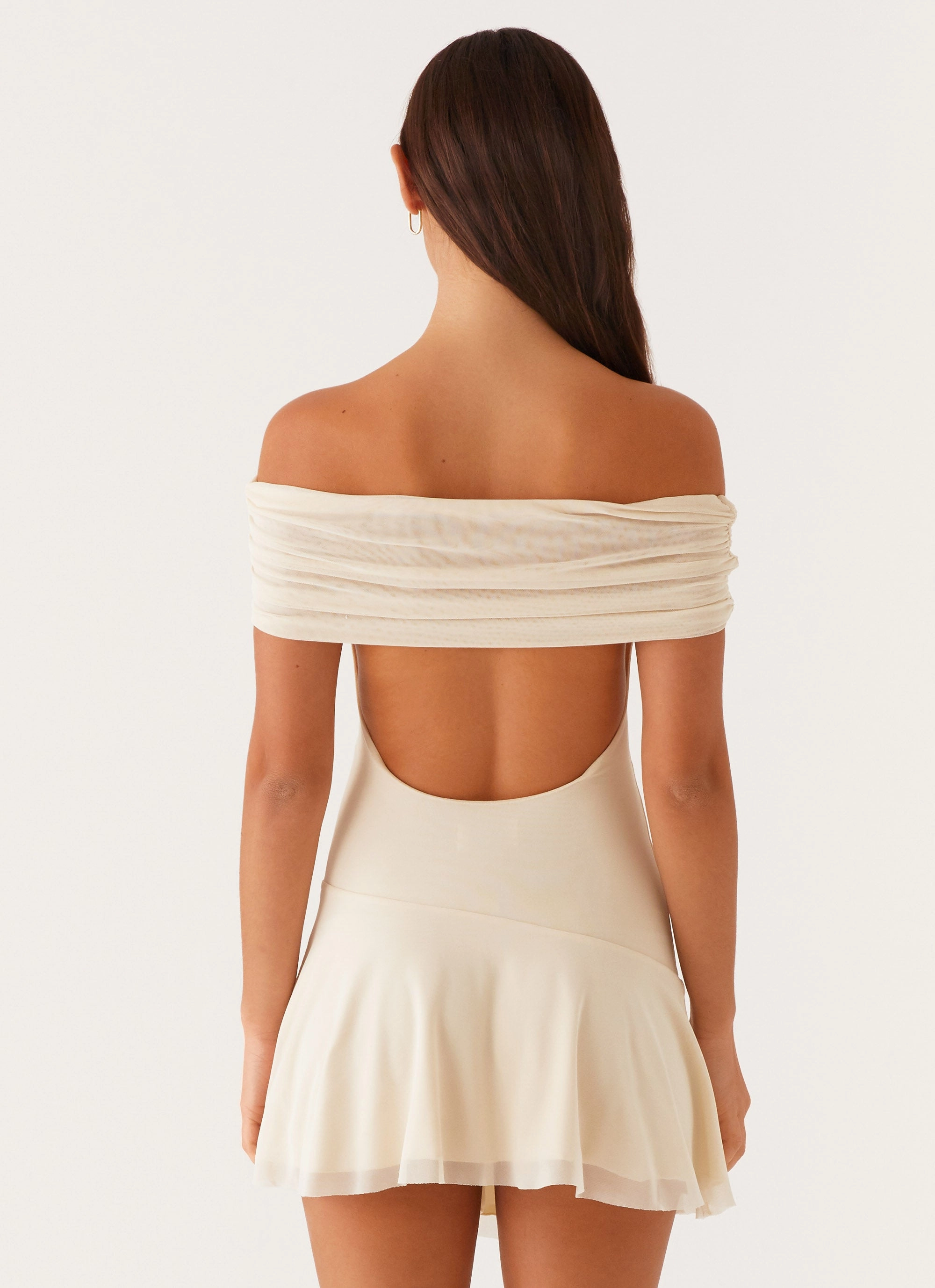 Fall Go Smooth Edge Finola Off Shoulder Mini Dress - Pastel Yellow