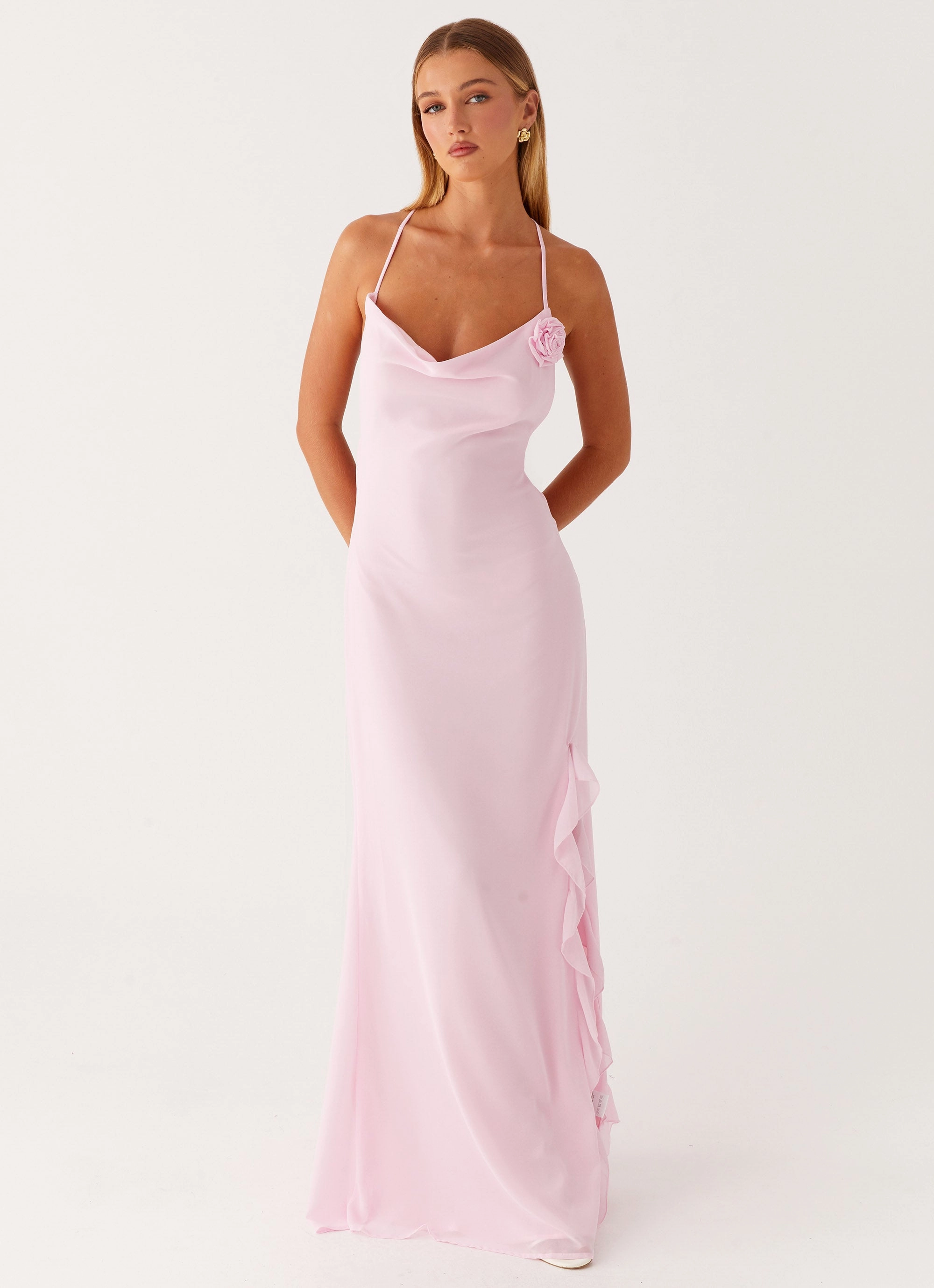 Free Shape Relaxed Waistband First Class Maxi Dress - Pink