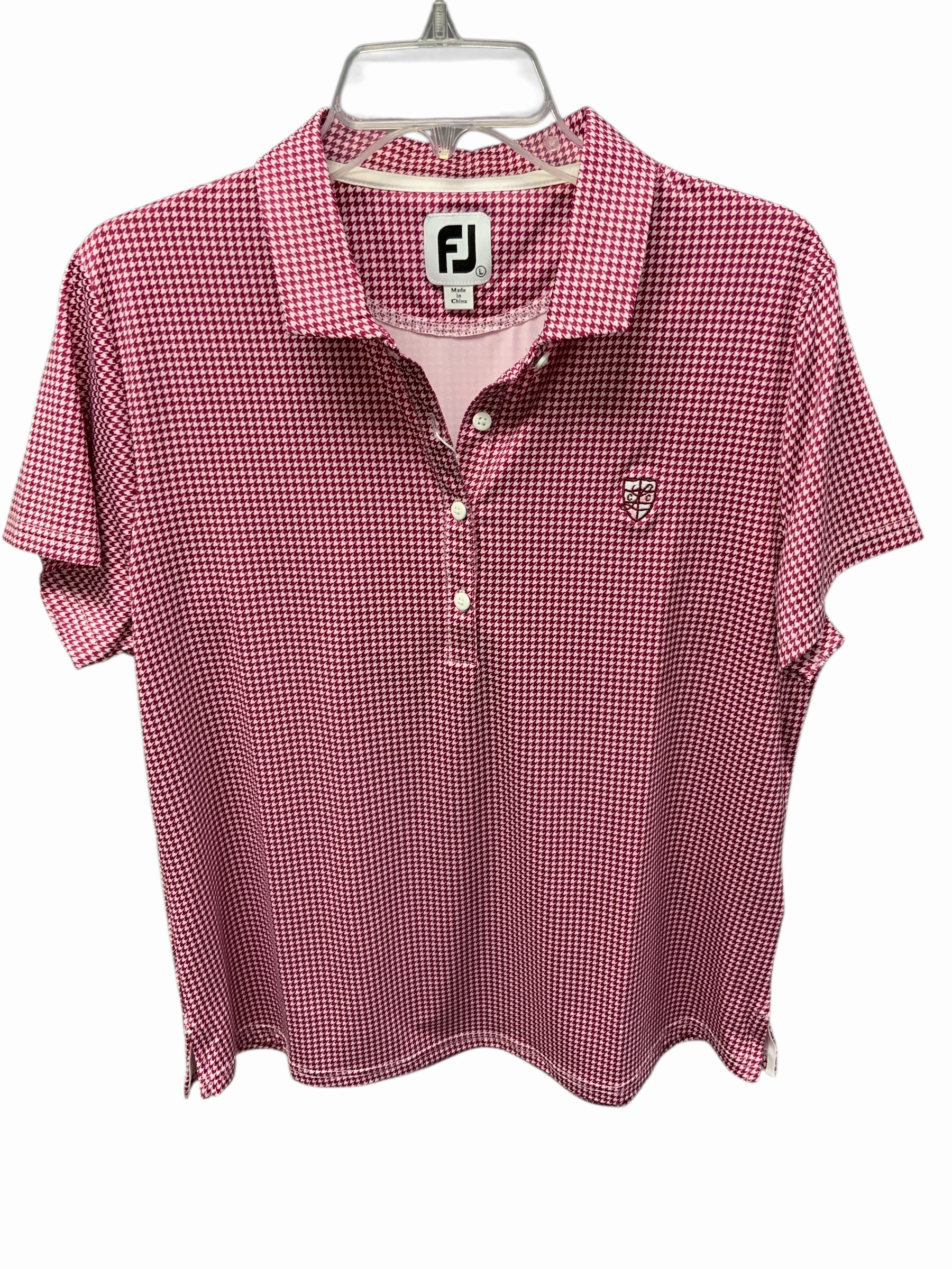FJ Men's Polo Red L Urban Trend Hidden Button Placket