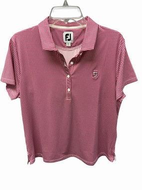 FJ Men's Polo Red L Urban Trend Hidden Button Placket