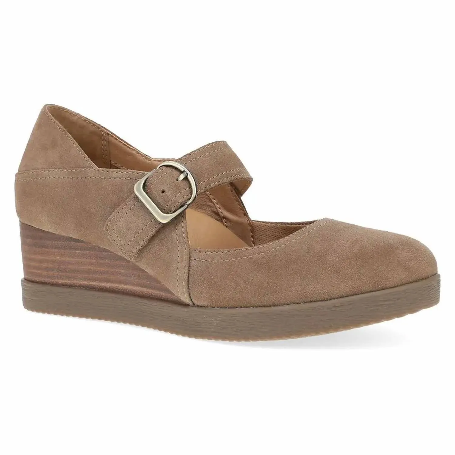 Ground Hug Nude Calm Women Sandy Wedge Shoes In Morel