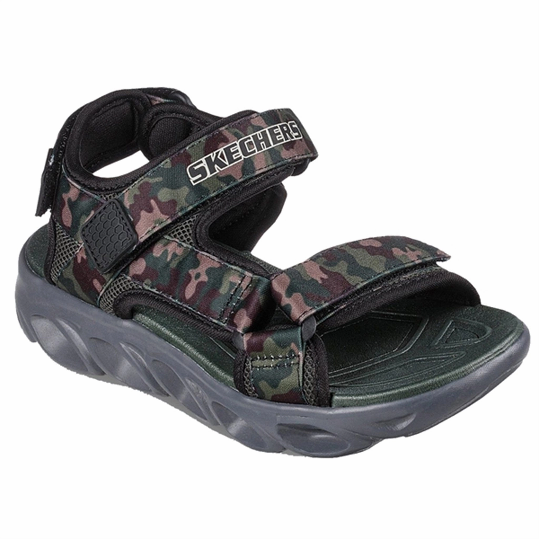 Power Moves Skechers S-Lights Hypno-Splash Sneakers Sun Breaks Black Olive