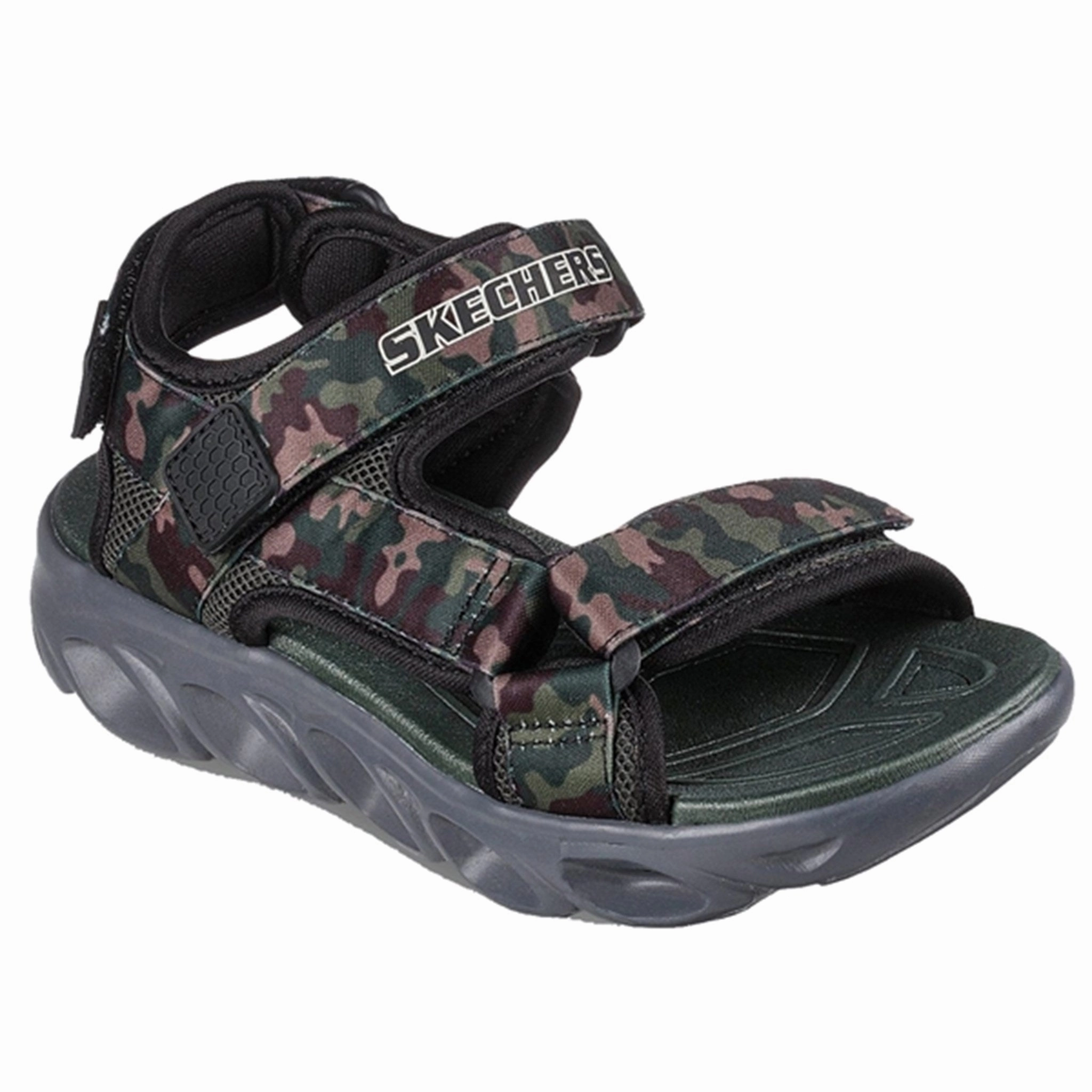 Hydrophobic Upper Coating Skechers S-Lights Hypno-Splash Sneakers Sun Breaks Black Olive