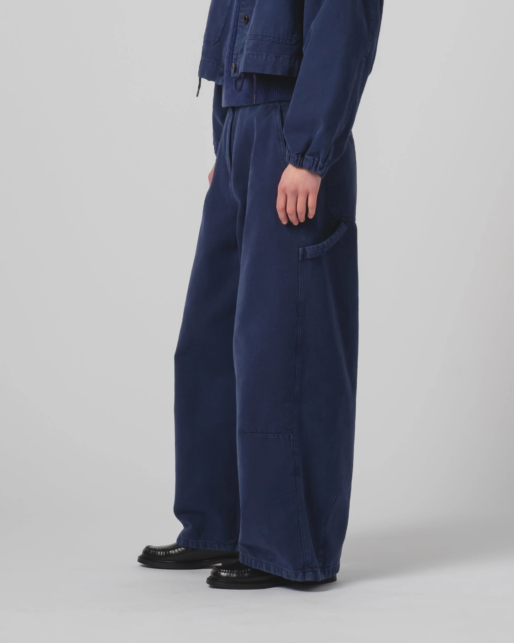 G.o.D Atlantide Chino Canvas Indigo Blue OrganicCottonBlend Anti Bacterial Treatment