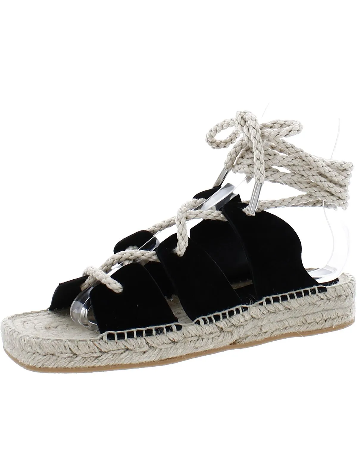 Lucy Womens Suede Ankle Tie Espadrilles High-Quality Material
