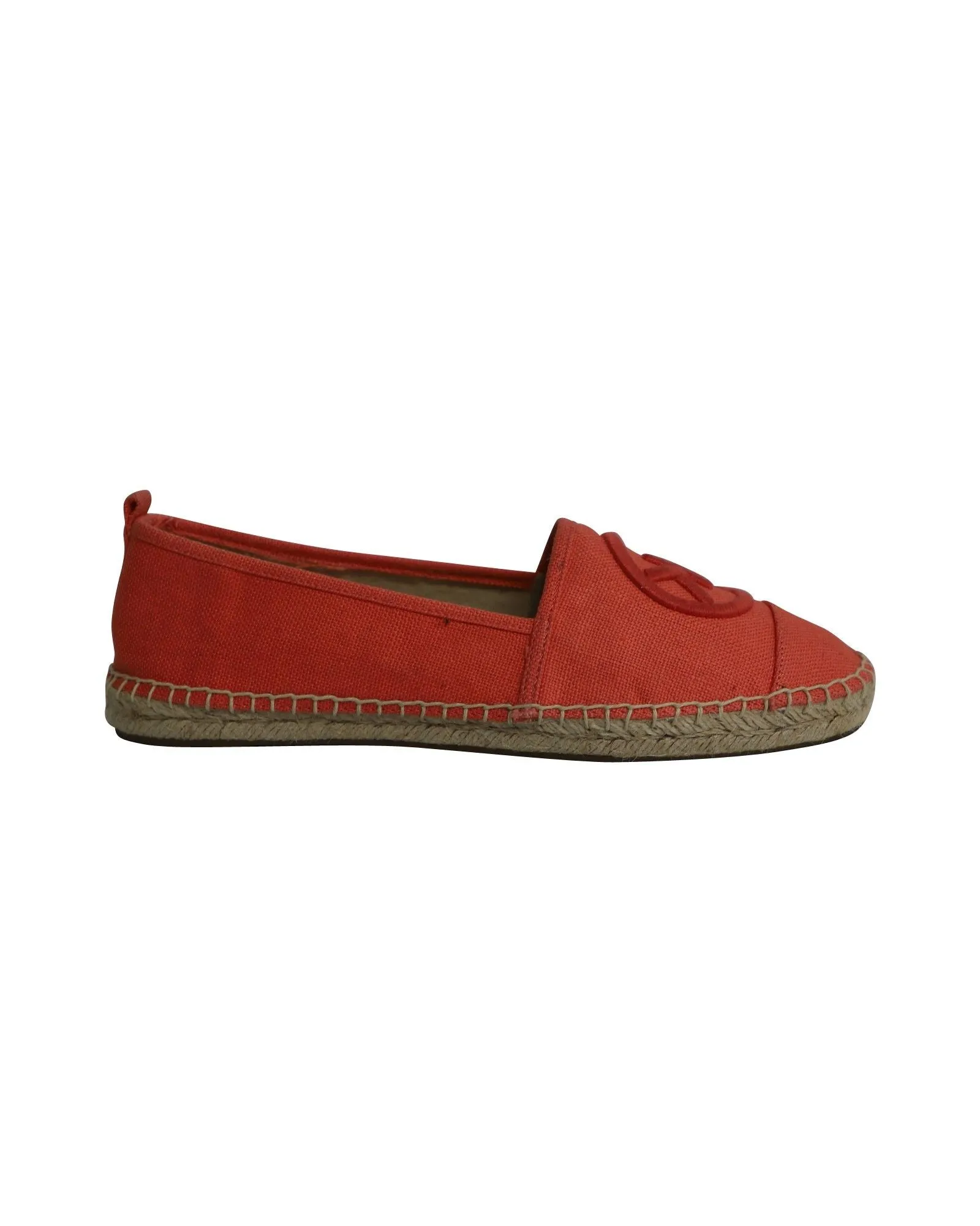 Foot Care Michael Kors Embroidered Logo Espadrilles in Coral Orange Cotton