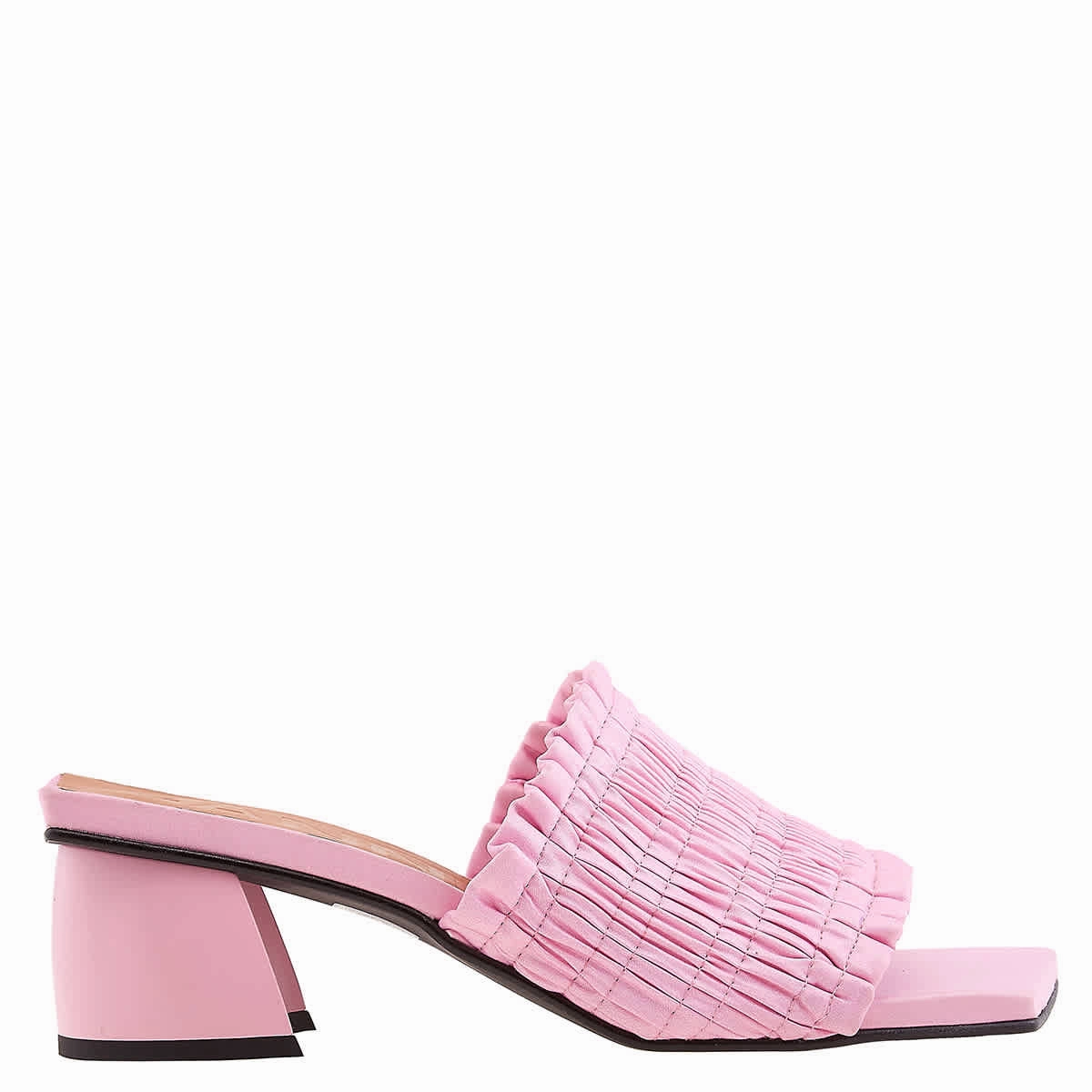 Ganni Ladies Light Lilac Kitten Heel Smock Mules Casual Style Eco friendly materials