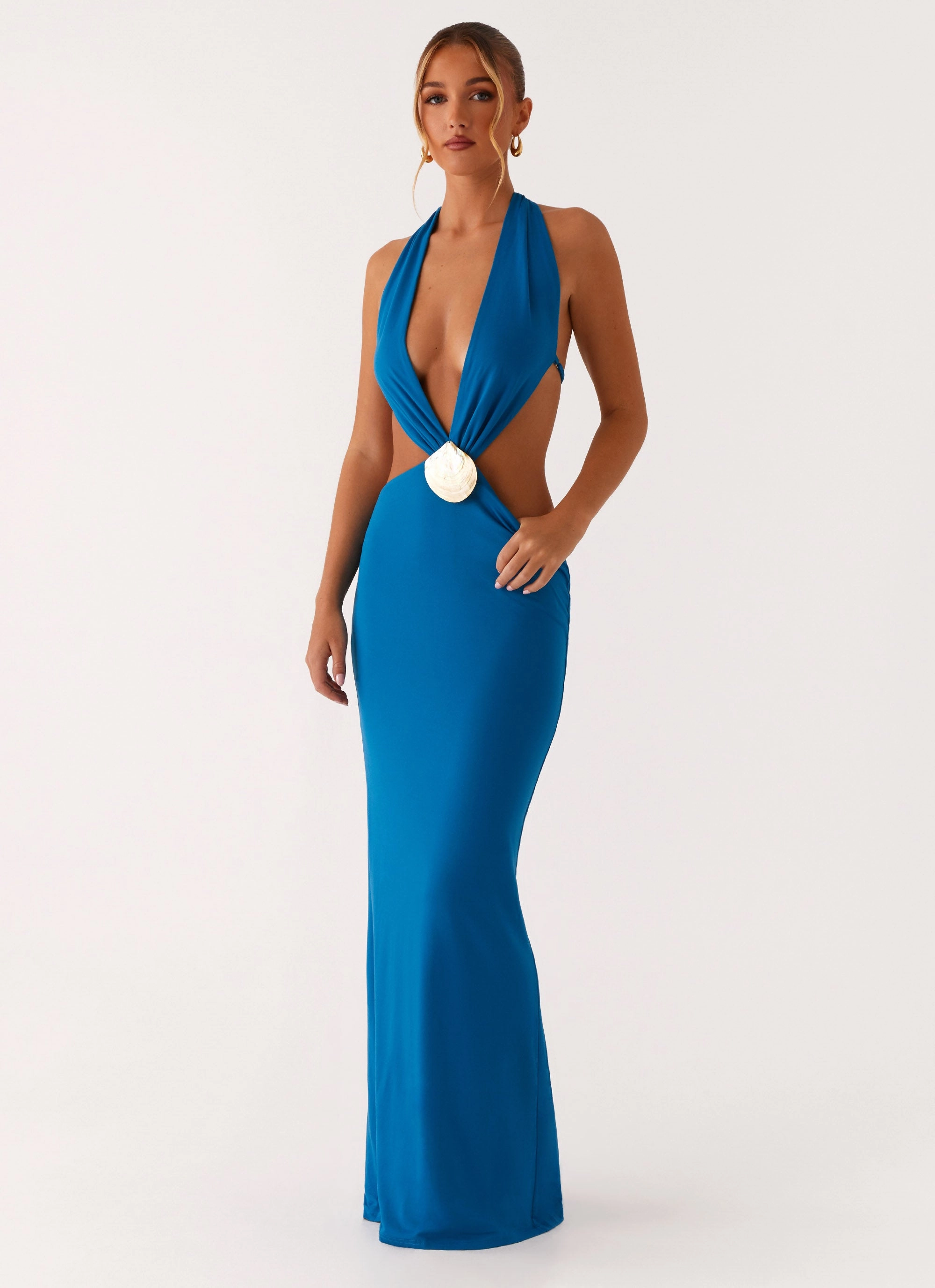 Flossy Maxi Dress - Royal Blue Stylish Silhouette