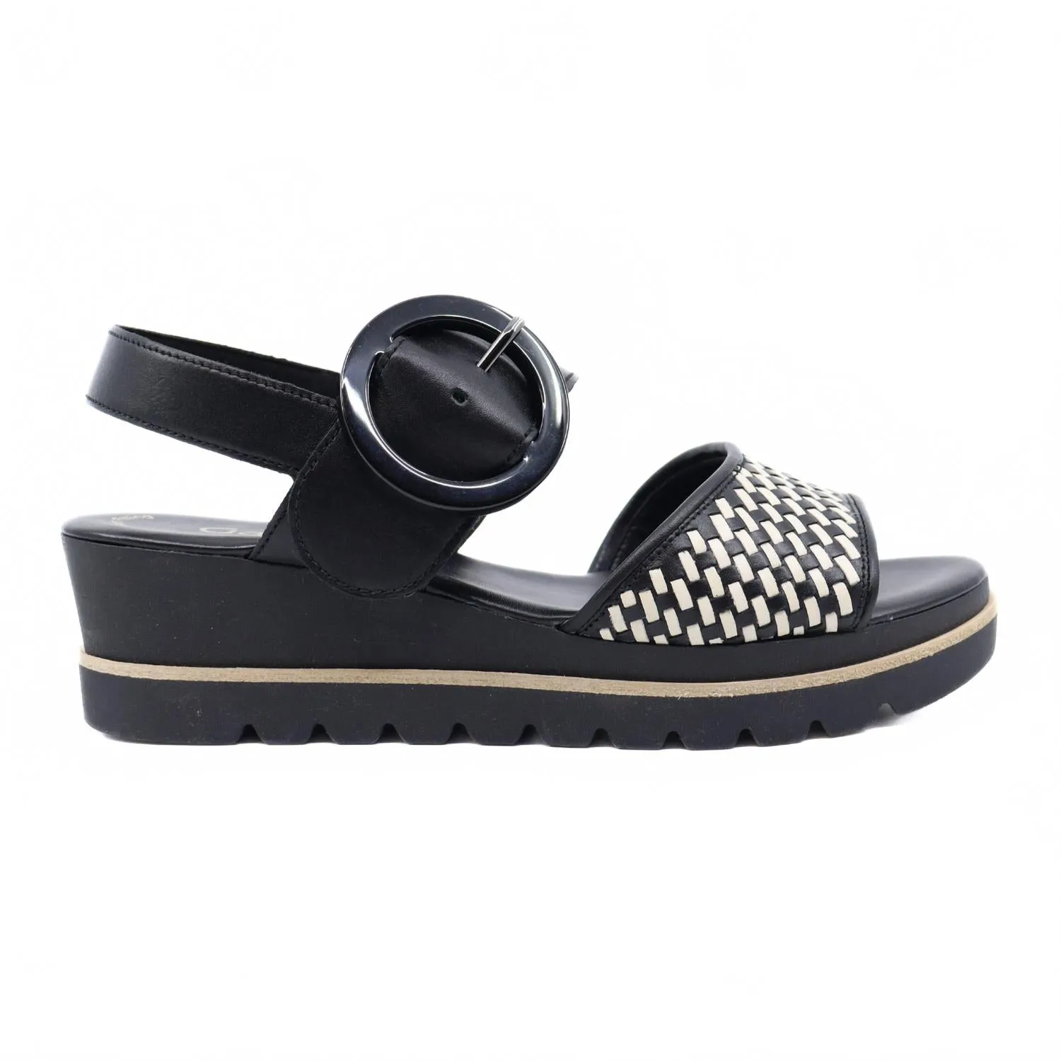 Women's Sandal Wedge Schwarz/panna In Black Comfortable Casual Shoes Water Friendly