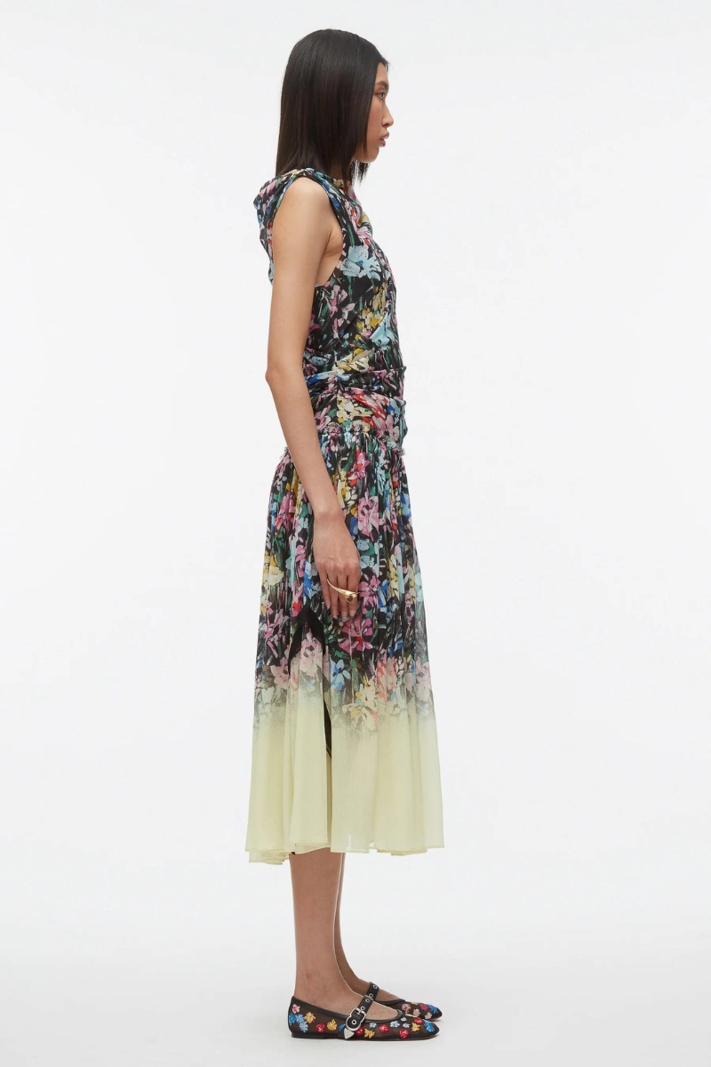 Flowerworks D??grad?? Draped Dress Chill Fashion