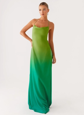 Opposites Attract Maxi Dress - Green Ombre hypoallergenic