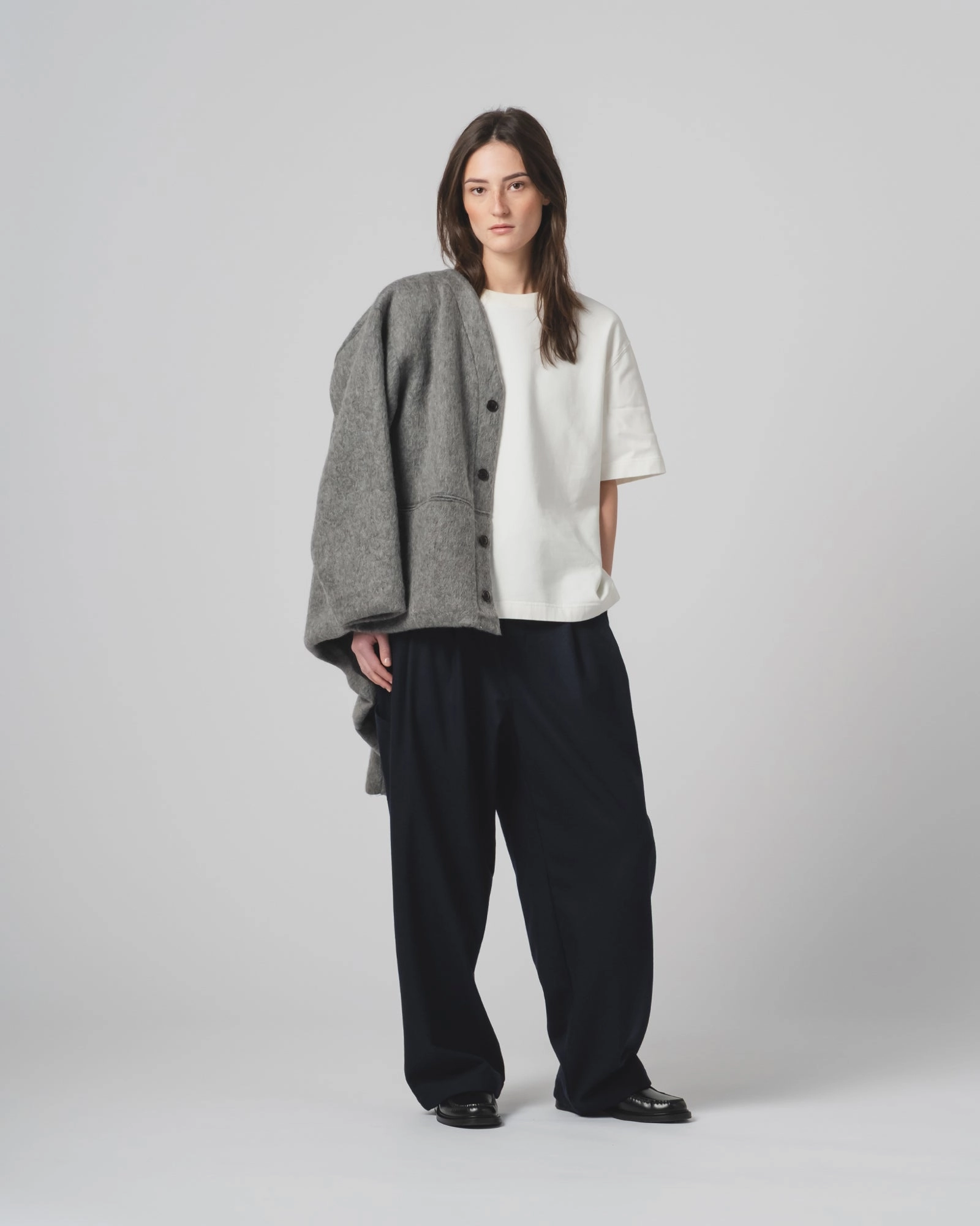 Durable Material Layered Neckline Power T Twill Jersey Milk