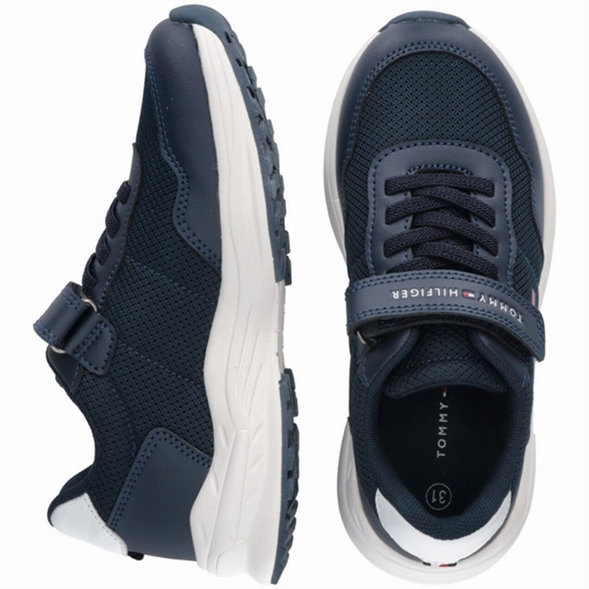Tommy Hilfiger Low Cut Lace-up Velcro Sneaker Blue Sport Inspired Ventilation Ports Design