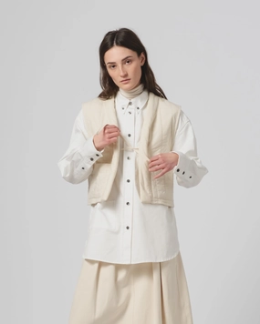 G.o.D Cork Vest Quilted Cotton Ecru Dance
