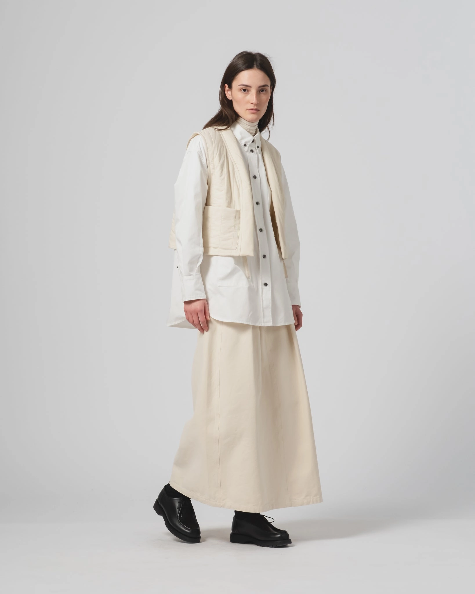 Roll G.o.D Cork Vest Quilted Cotton Ecru