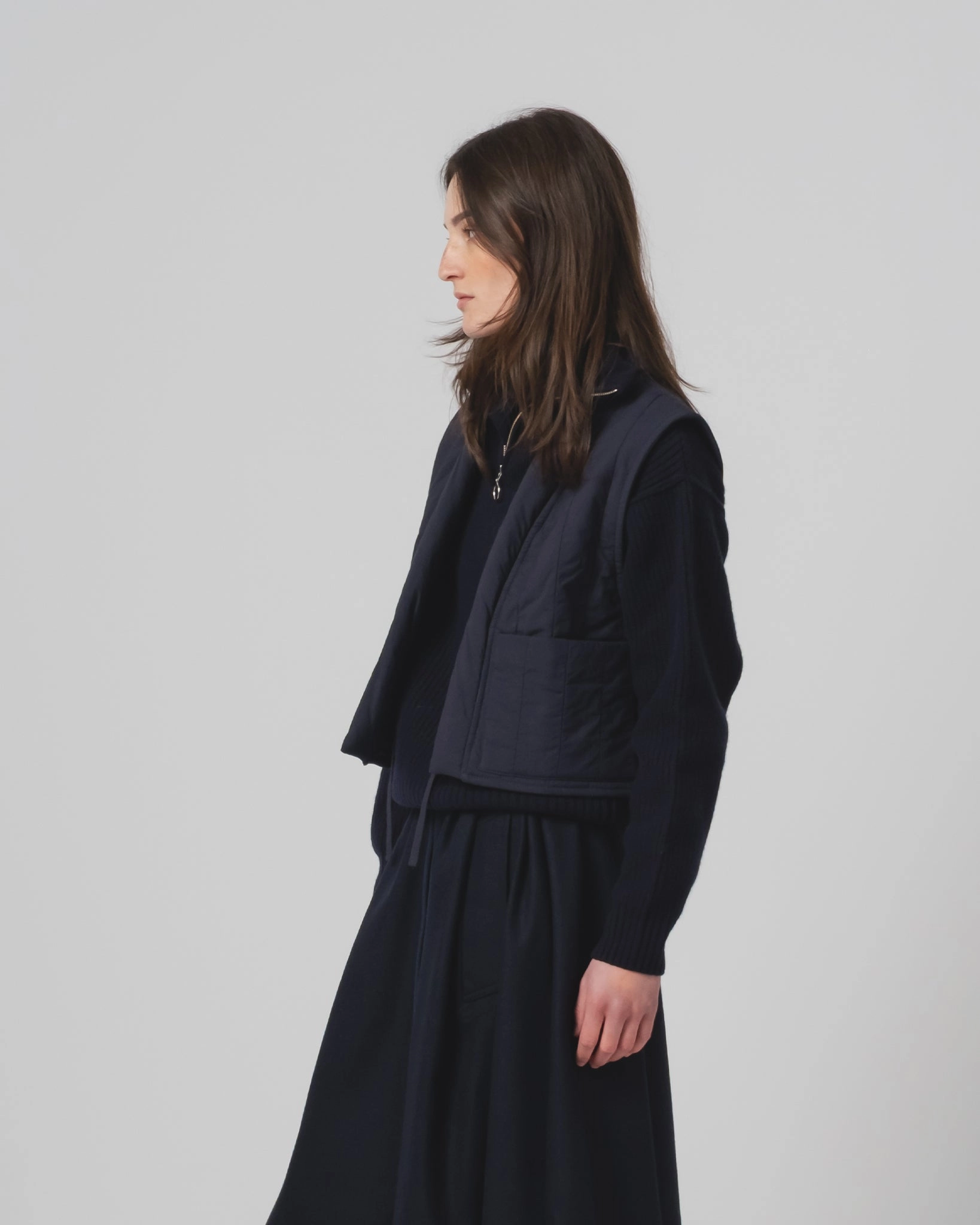 Cross Ventilation Channels G.o.D Cork Vest Quilted Cotton Inkt