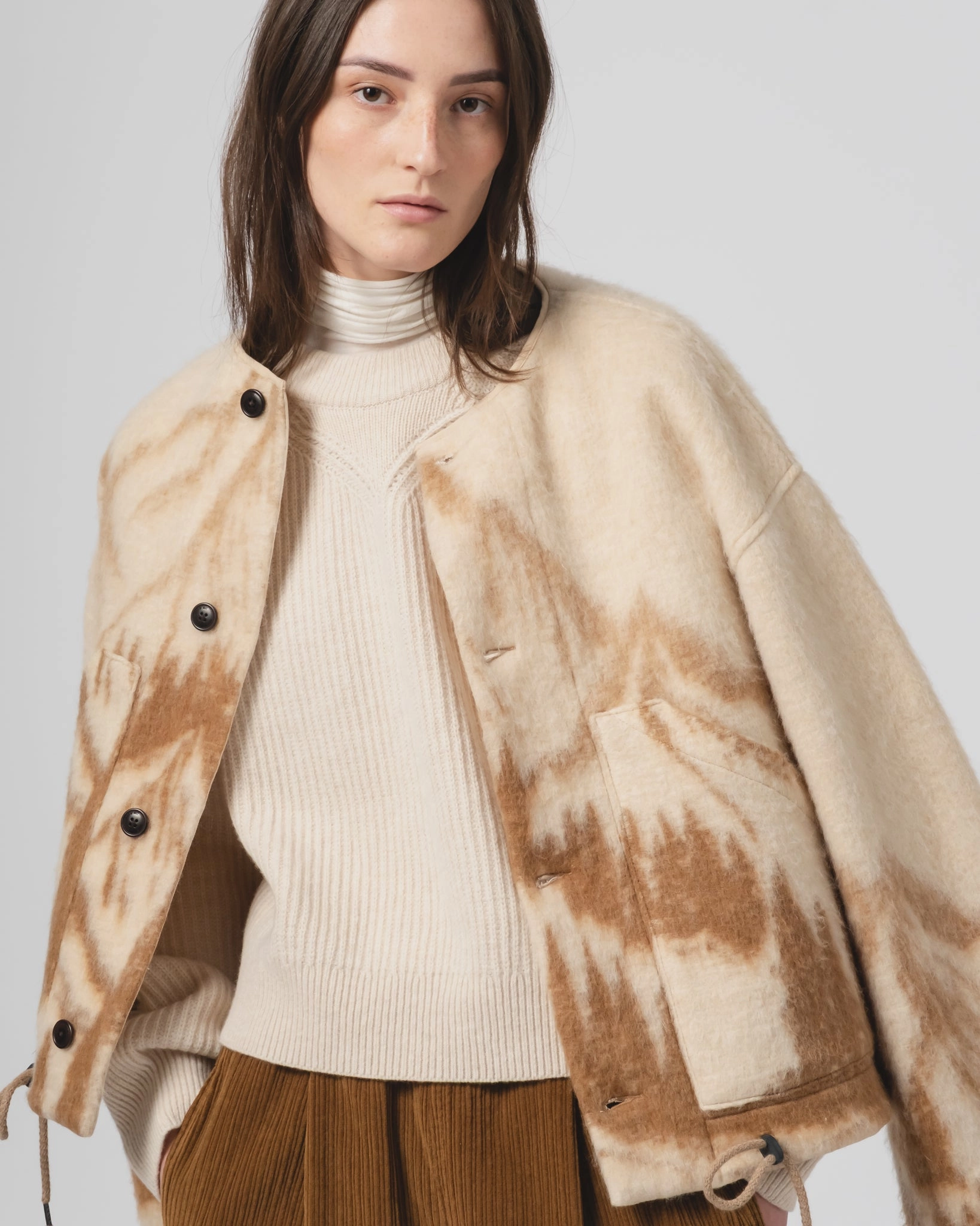 Option G.o.D Nuclear Jacket Mountain Jacquard Cream/Brown