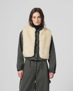 G.o.D Peak Vest Alaska Fluff Ecru Reflective accents