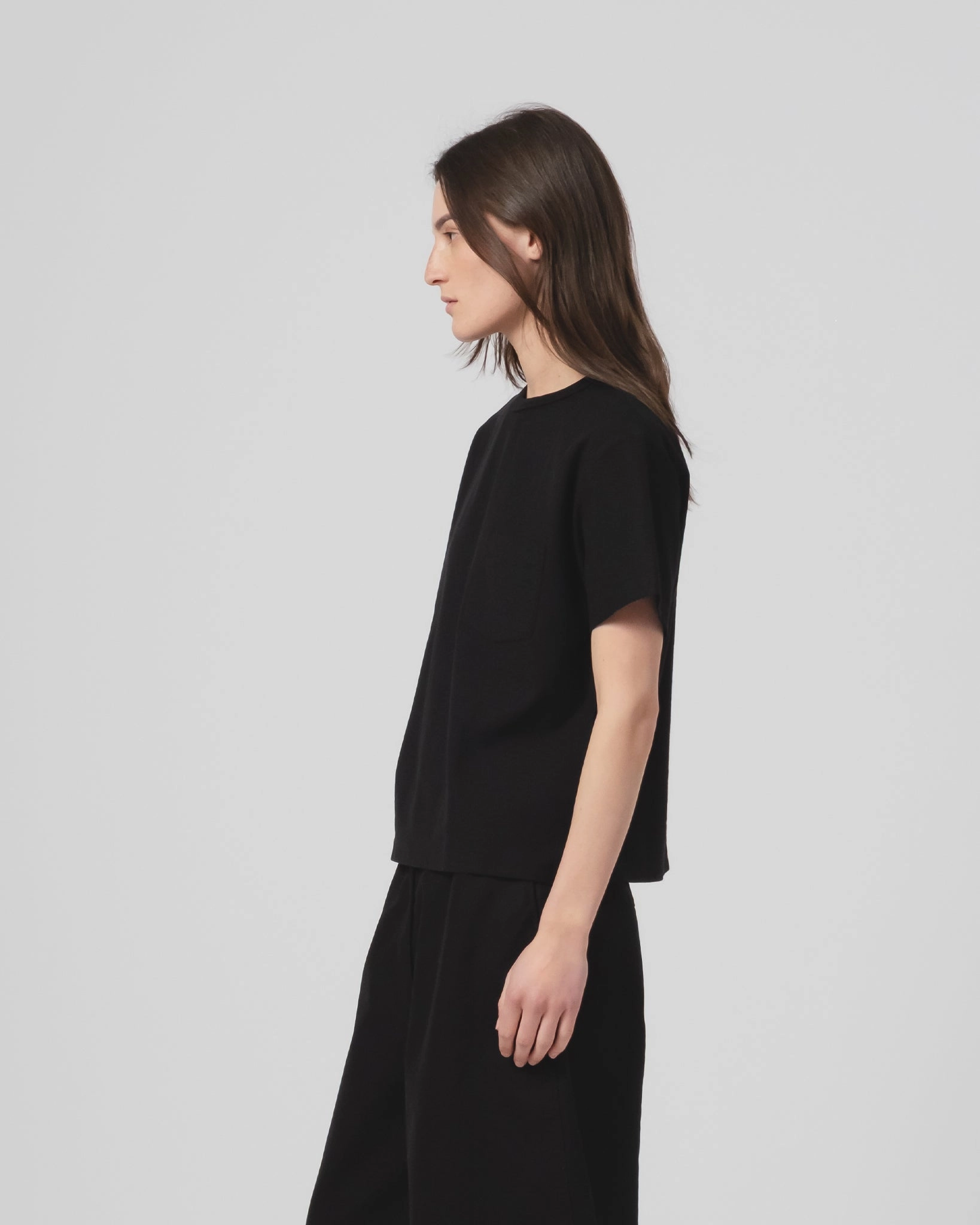 Comfy Fit Layer Office Wear G.o.D Pocket T Organic Open End Jersey Black