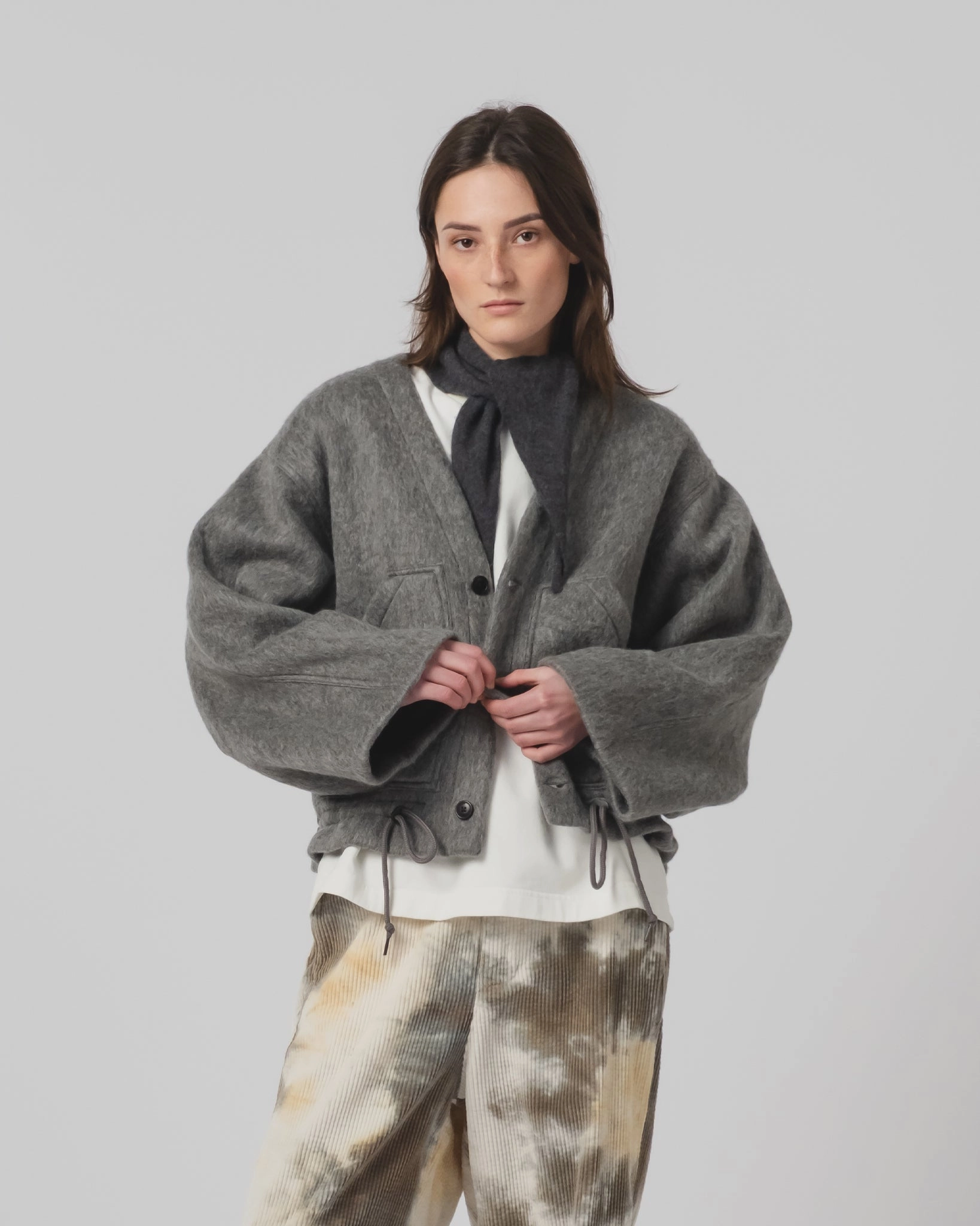 G.o.D Reactor Jacket Mohair Fleece Asphalt evening