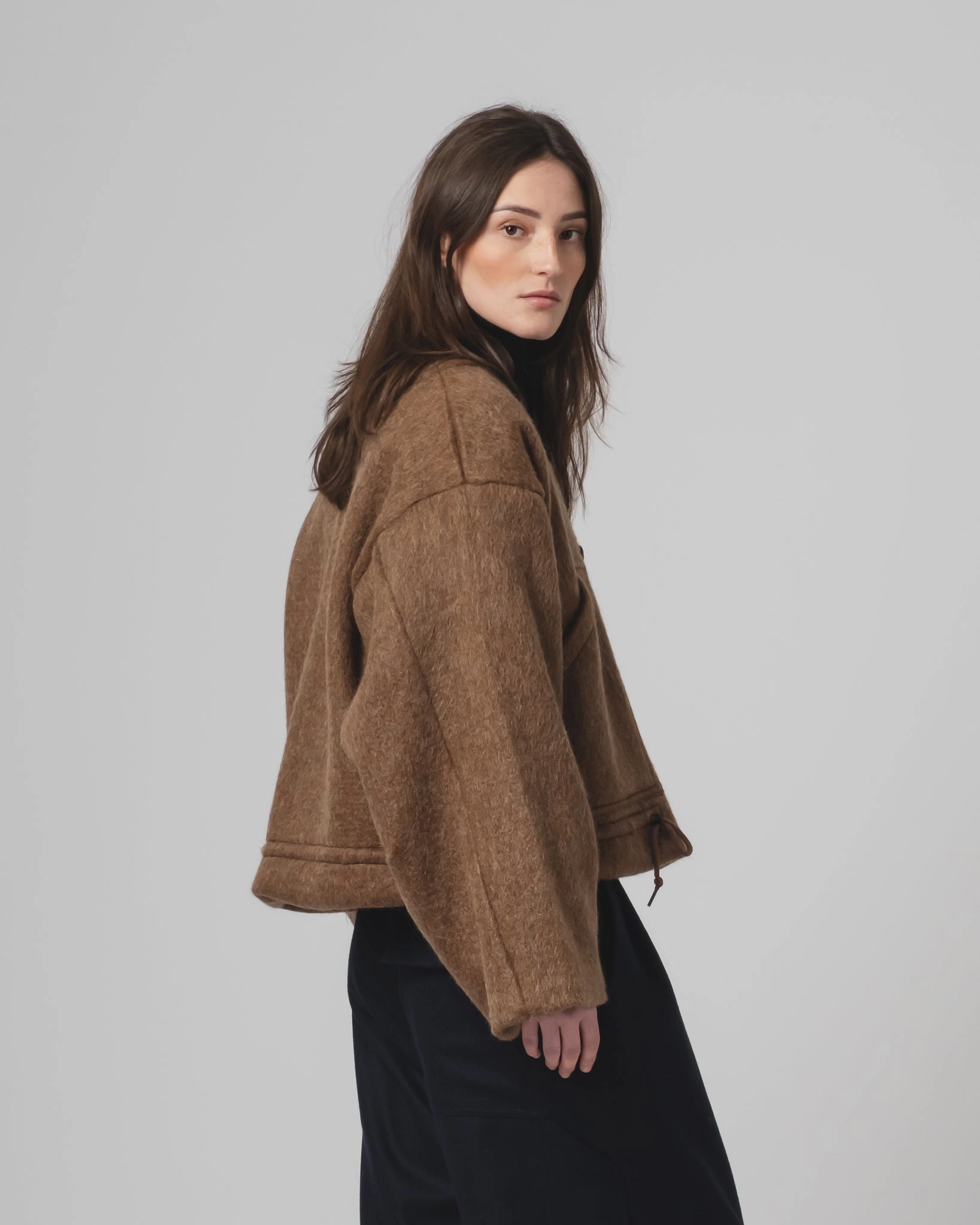 Moisture Wicking Layer suitable for work commutes G.o.D Reactor Jacket Mohair Fleece Java Brown