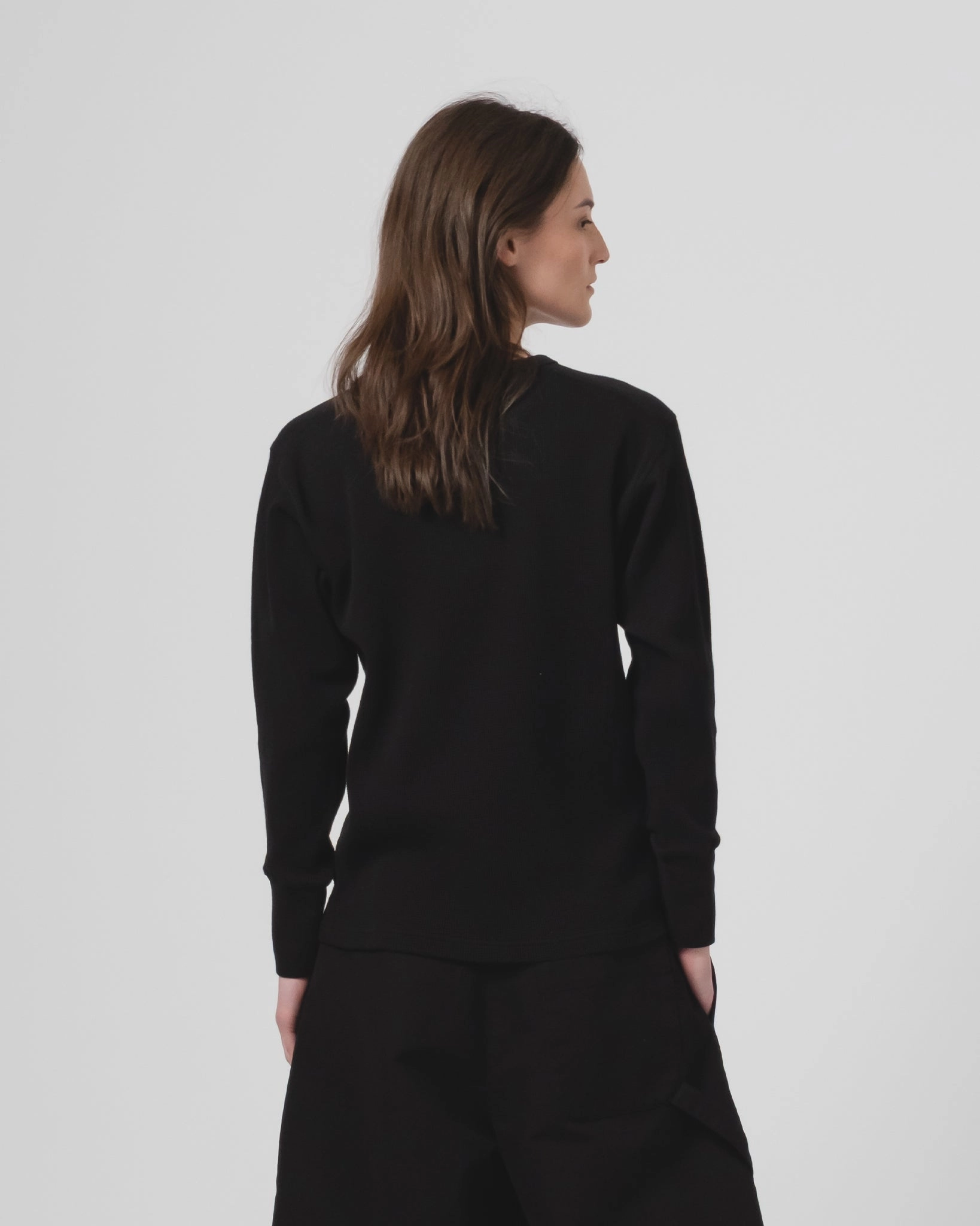 G.o.D Thermo L/S Waffle Jersey Black Effortless Comfort Wear Vintage Wash Effect