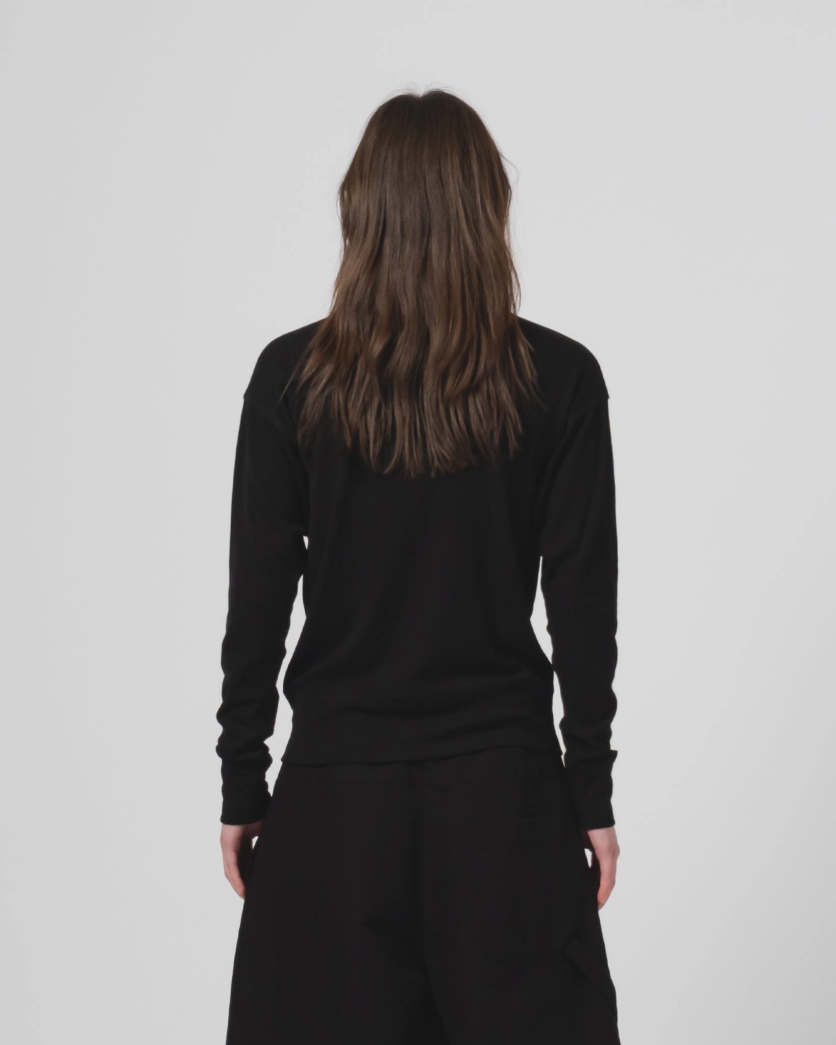 G.o.D Zipper Pull Over Light Wool Black Comfortable Layer Quick-Drying Shirt