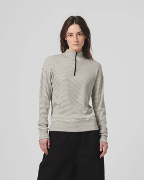 G.o.D Zipper Pull Over Light Wool Ecru/Black Non Irritating Tags