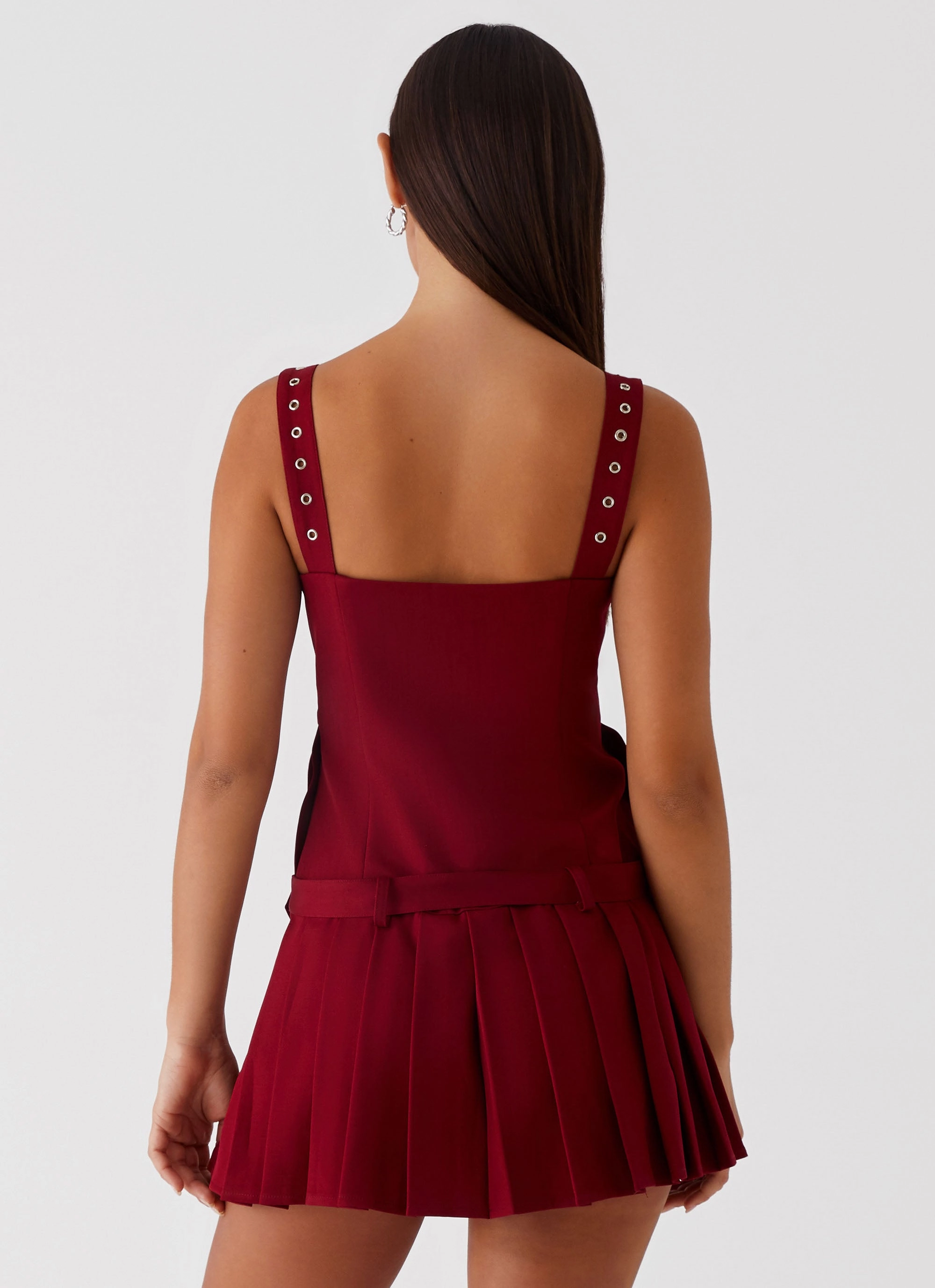 Layered Style Uma Mini Dress - Cherry Red