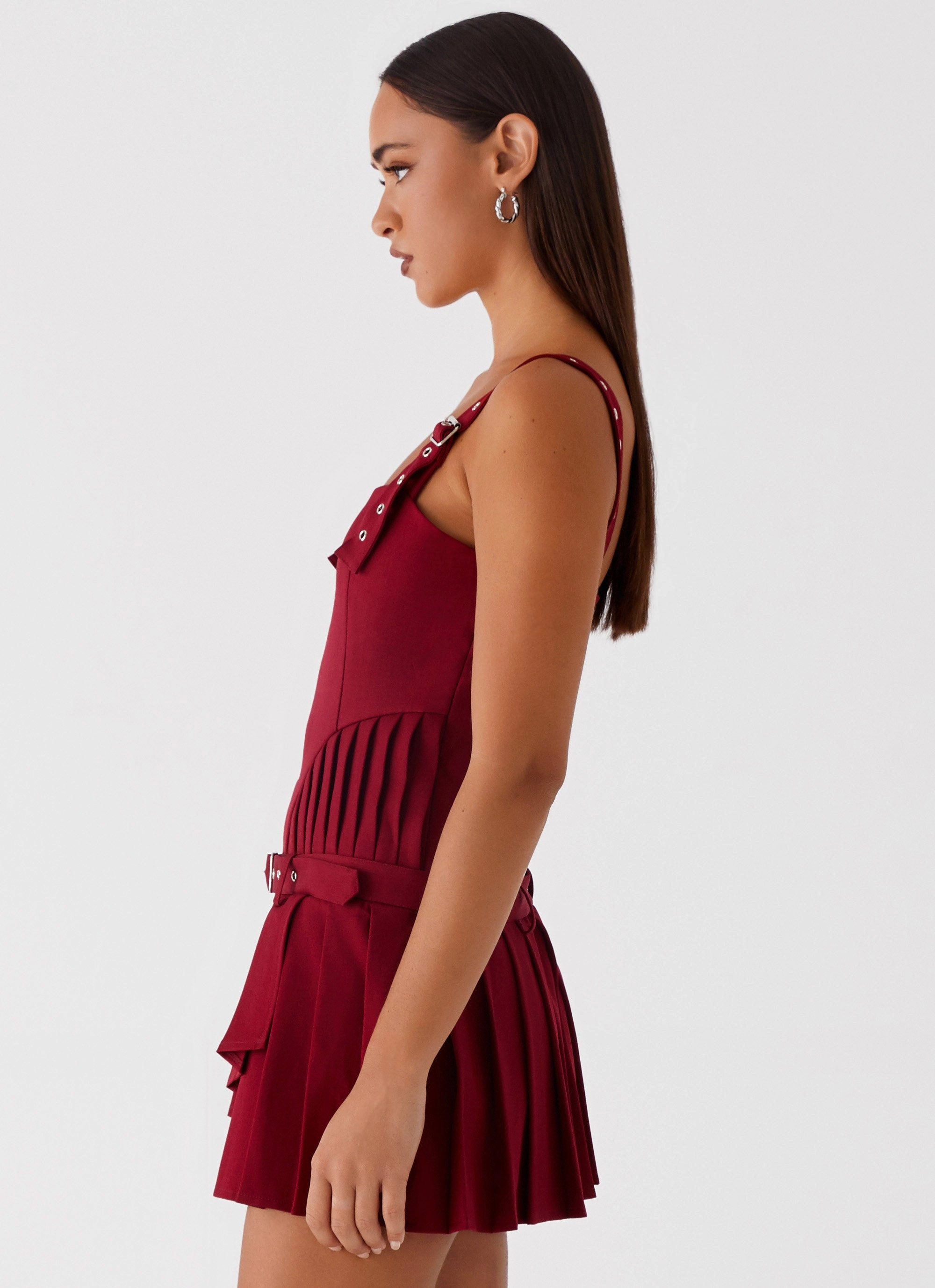 Uma Mini Dress - Cherry Red Flattering Comfort Wear All-day Comfort