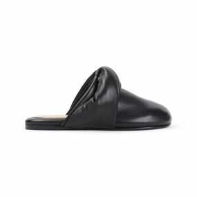 Garnier Knotted Black Lamb Leather Mules Outdoor Ready Design