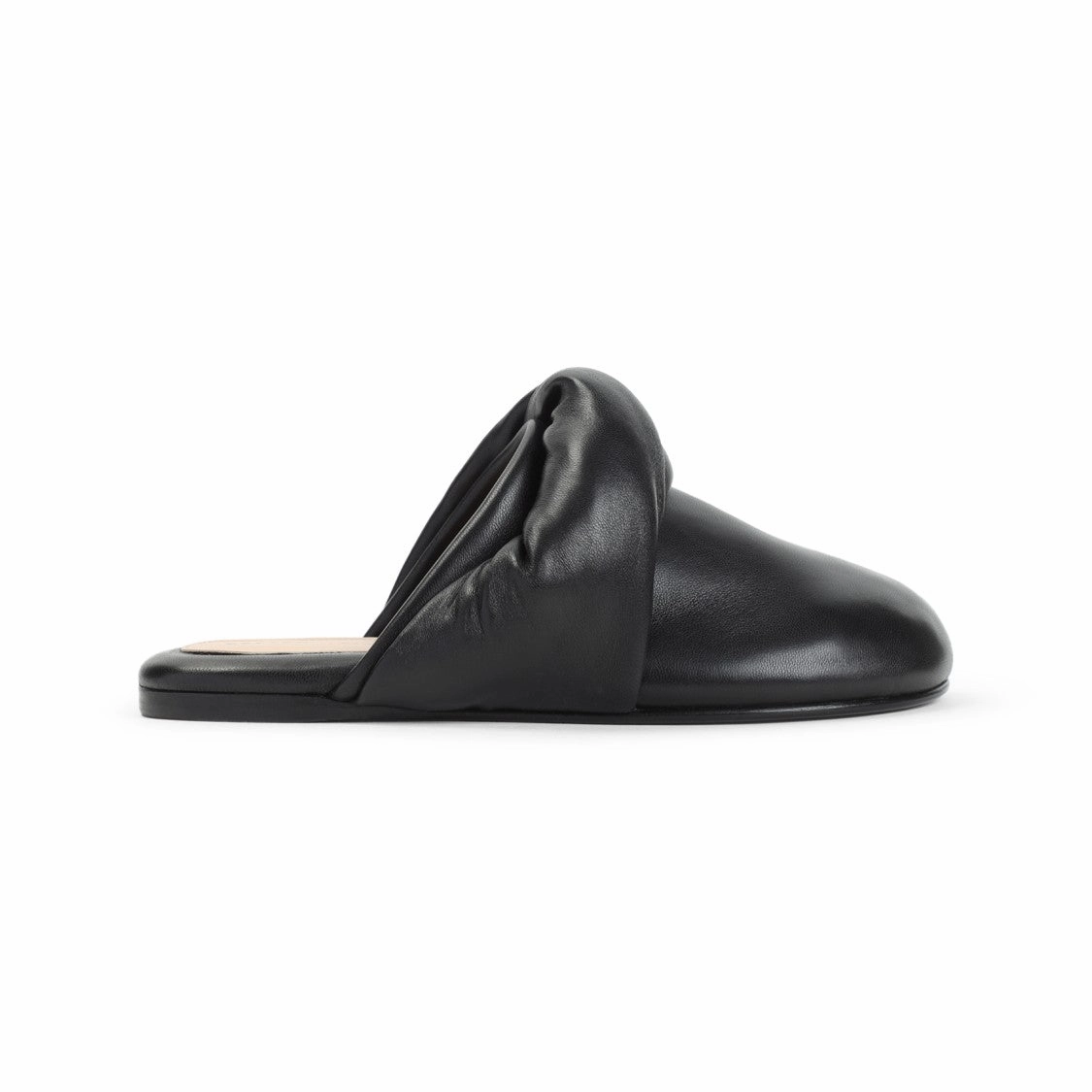 GelCushion Garnier Knotted Black Lamb Leather Mules