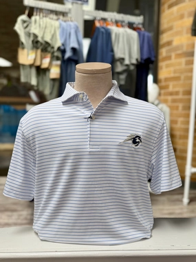 Turtleson Polo, white with blue stripes, Charger Horse Simple and Chic