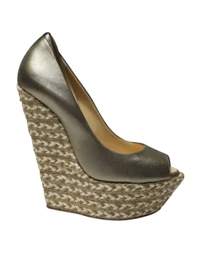 Durable Walking Smart Look Giuseppe Zanotti Cumber 105 Wedge in Gold Leather