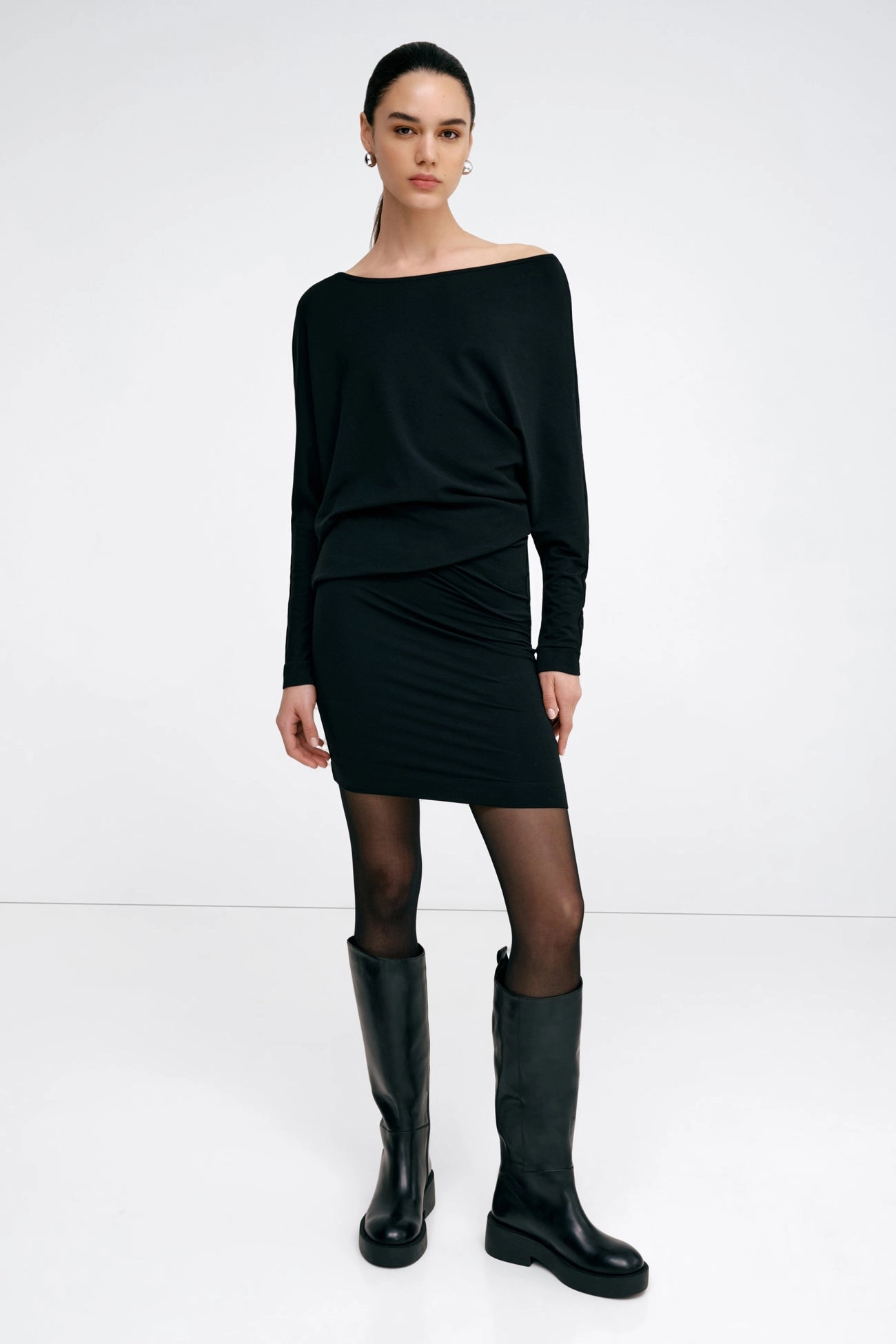 Beekman Sweatshirt Dress Neutral Layer Patterned-Fabric