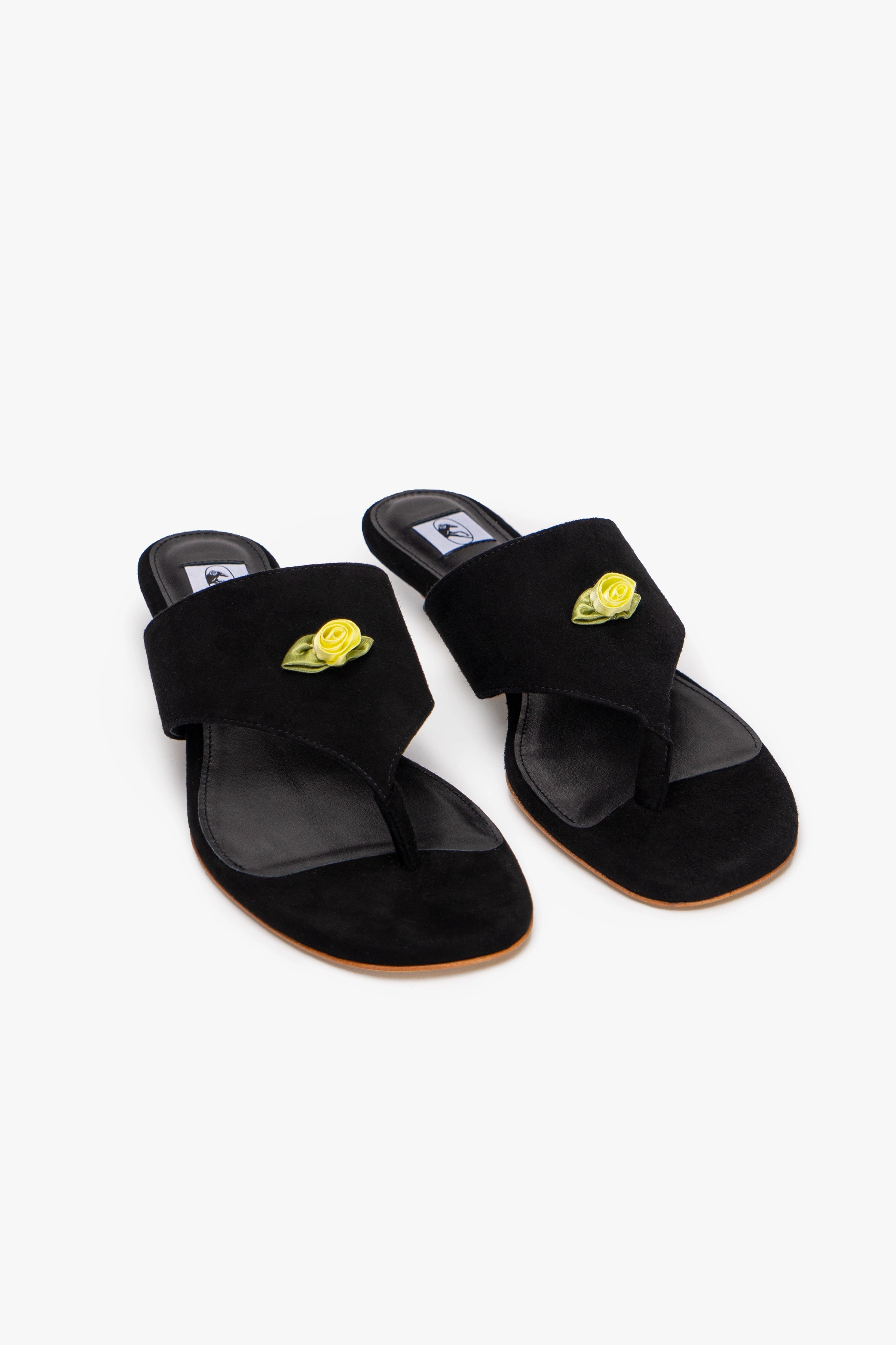 Relaxation Step Beach Ready Fit Golda Suede Kitten Heel Mules in Black