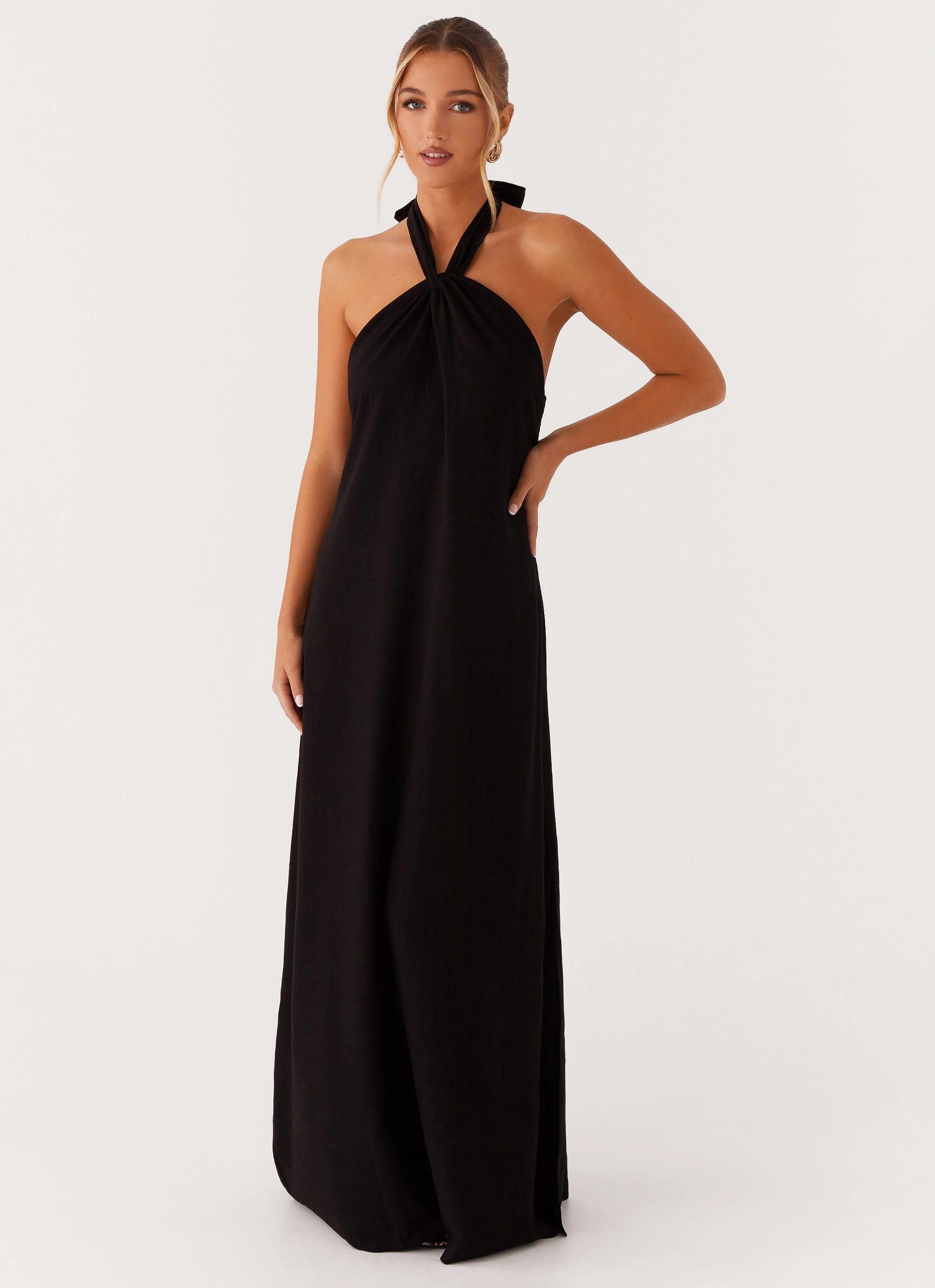Golden Child Linen Maxi Dress - Black Relax Motion EcoFriendlyDye