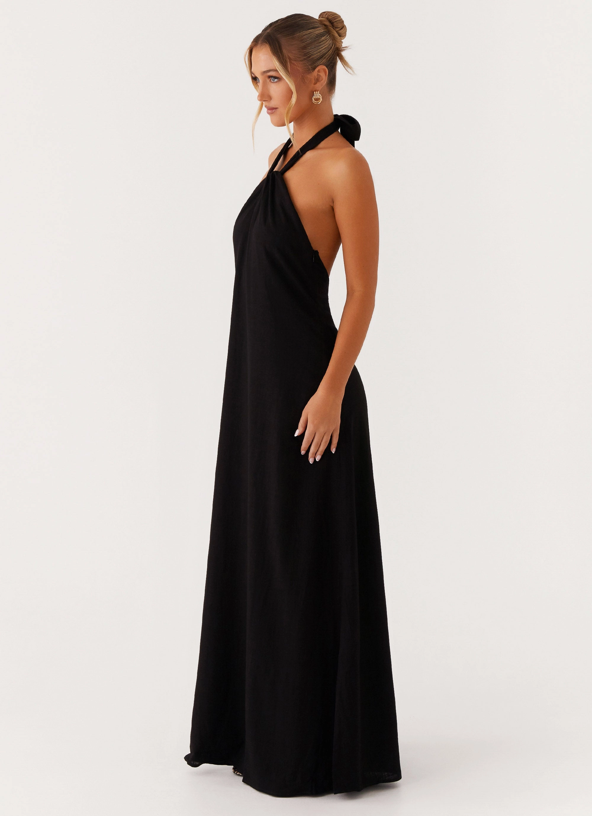 Golden Child Linen Maxi Dress - Black Daily Movement