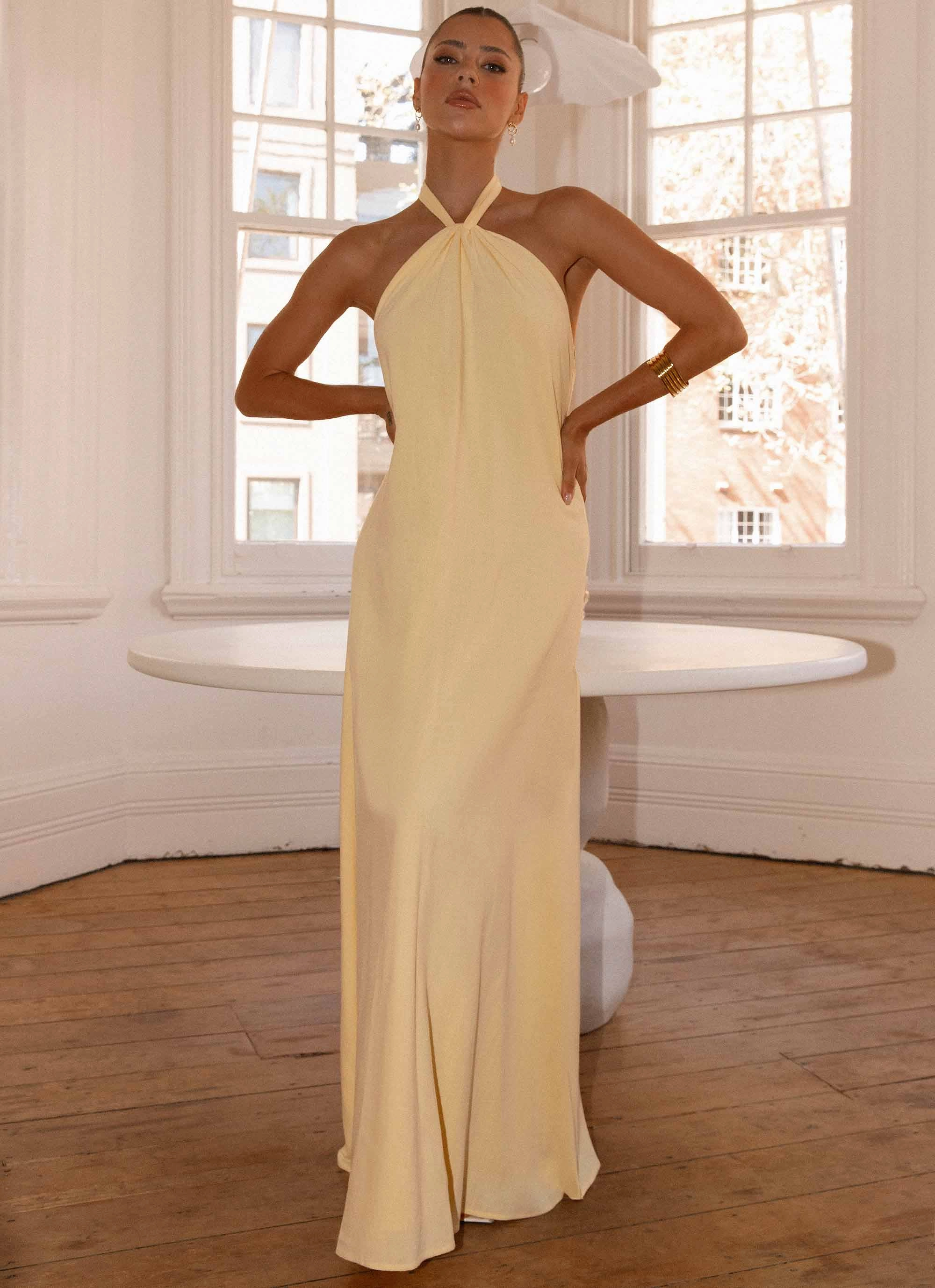 Golden Child Linen Maxi Dress - Yellow Timeless Shape