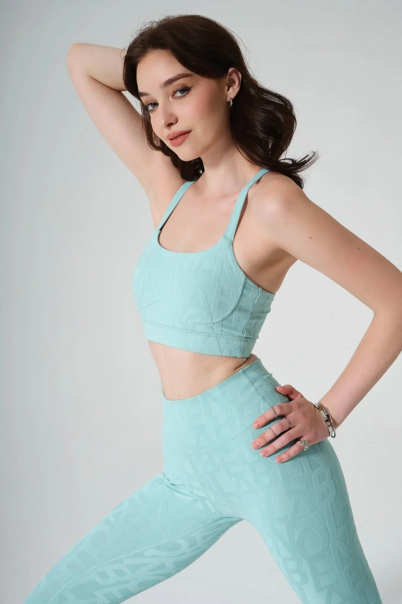 Temperature Regulating Fabric Circular Knit Design Classic Riley 3D Bra - Aqua Green