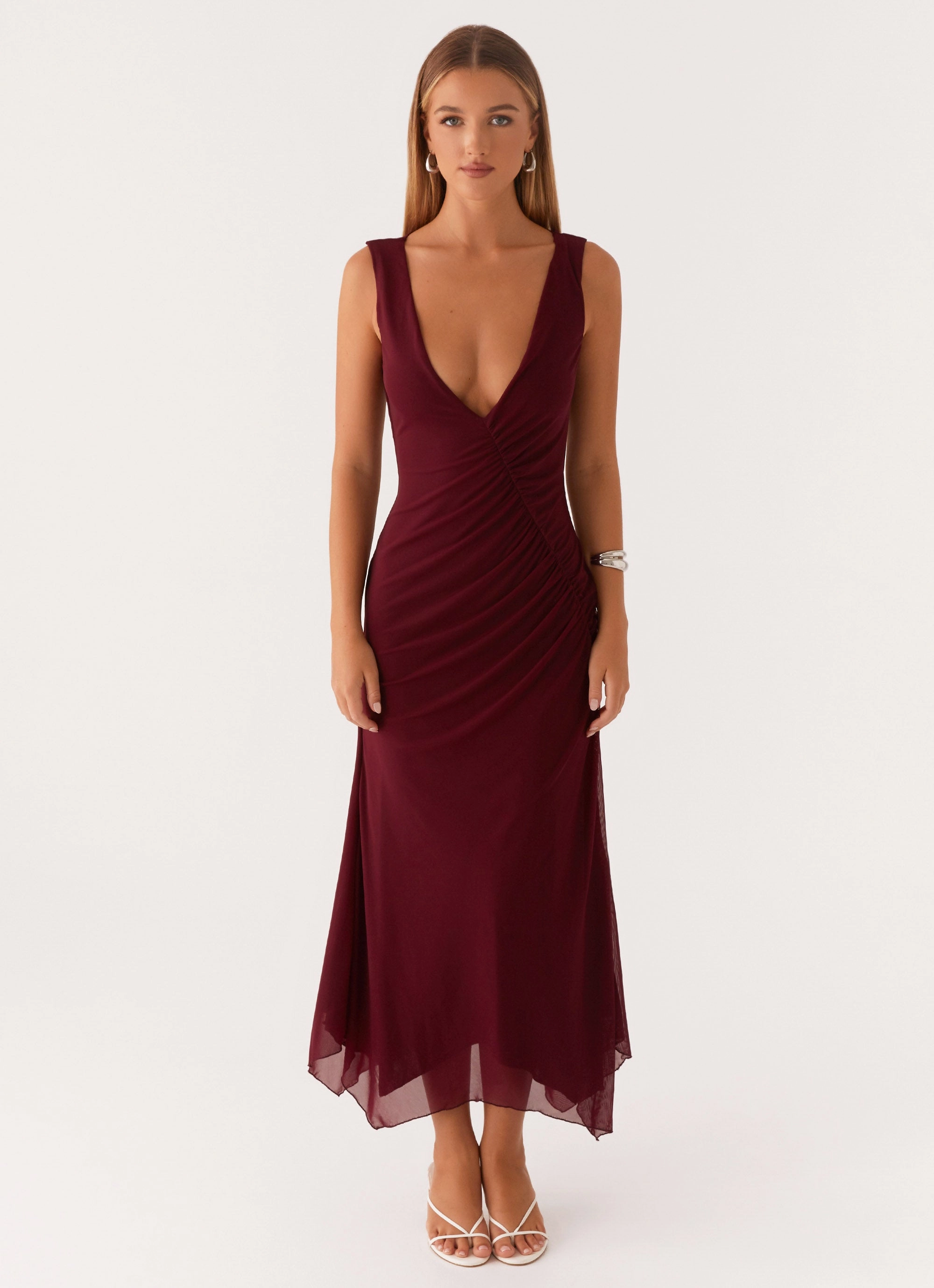 Vibe Choice Subtle Comfort Murphy Maxi Dress - Deep Maroon