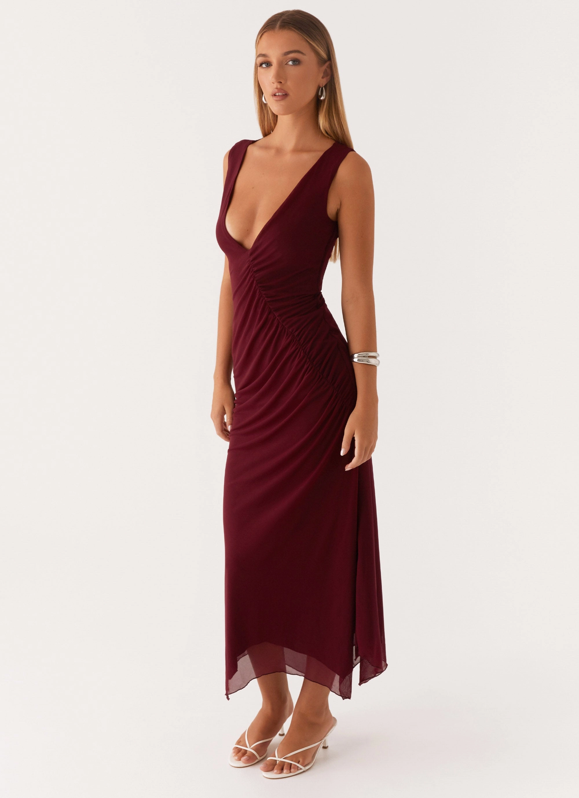 Murphy Maxi Dress - Deep Maroon Clean Touch