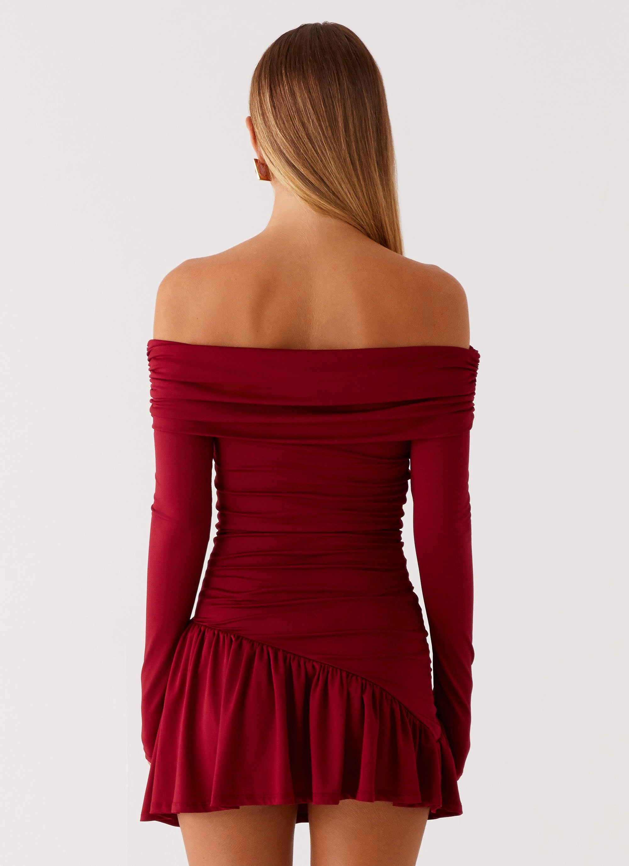 Grazia Mini Dress - Red Side-Zip Chic Layered Wear