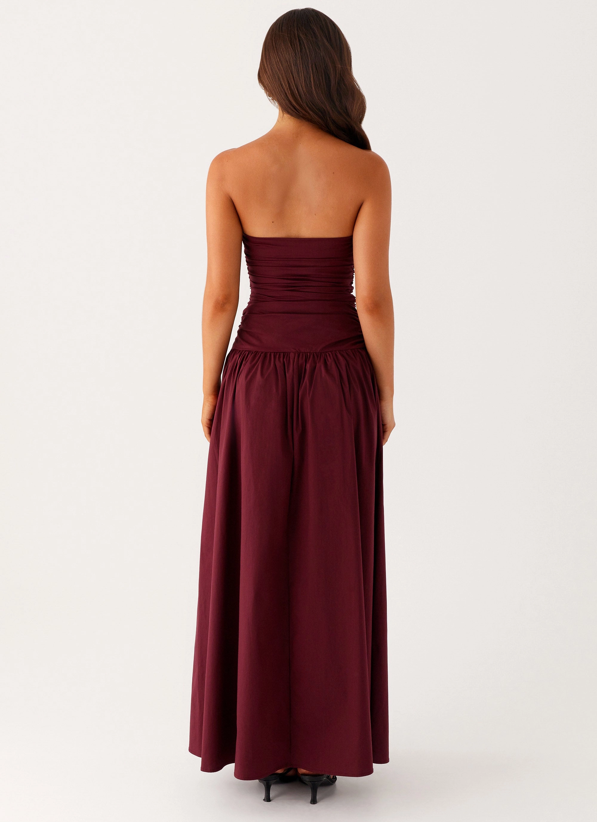 Carmel Maxi Dress - Mulberry Beaded-Edge Mixed Fabric