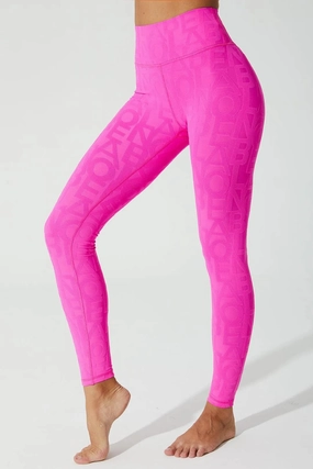 Abrasion resistant Classic D??ese Fleur Legging 3D - Dark Pink Purple