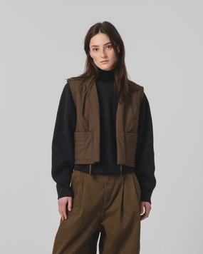 Ventilated Back G.o.D Cork Vest Quilted Cotton Java Brown