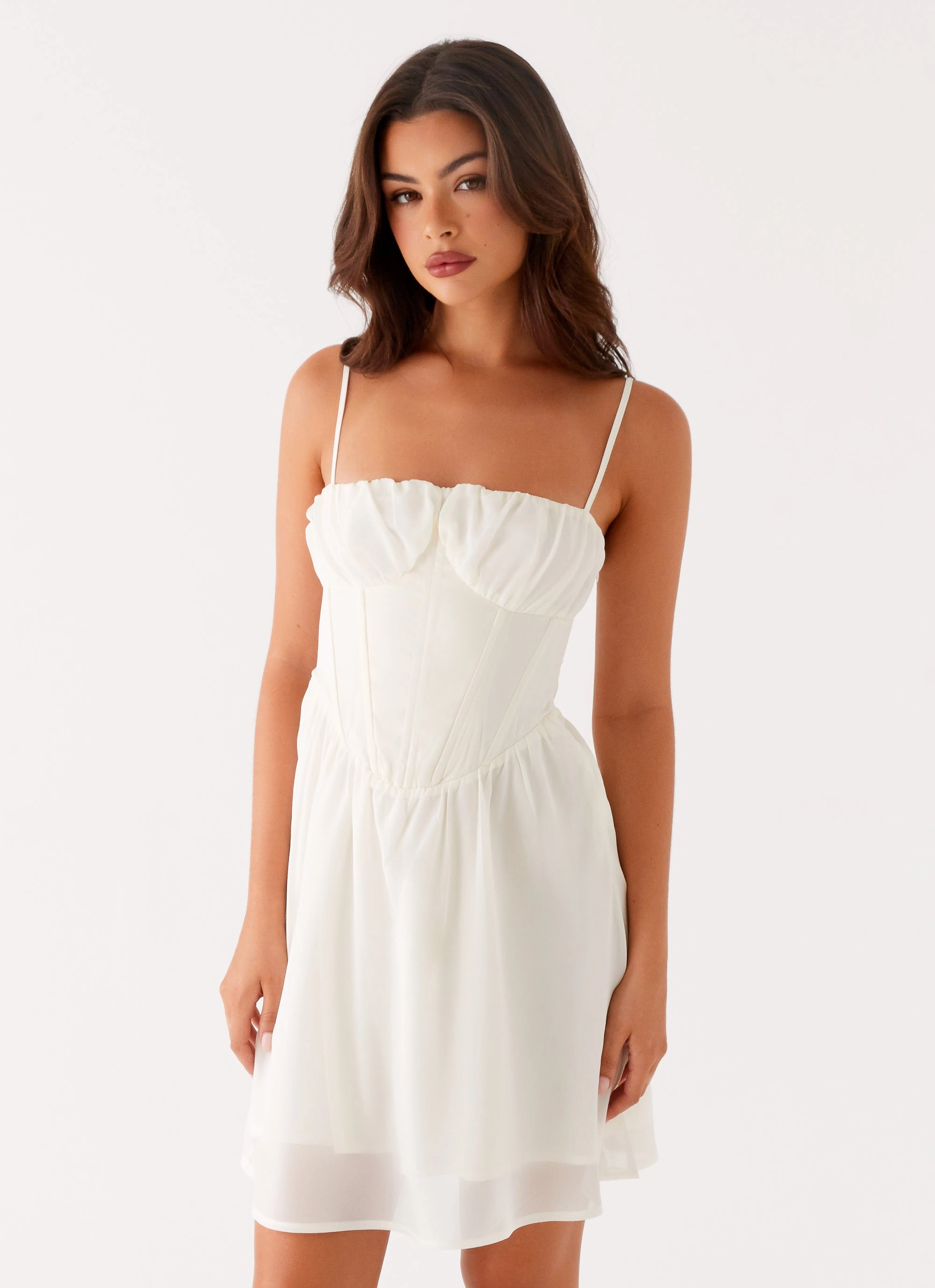 Artisanal-Detail Harmony Mini Dress - Ivory