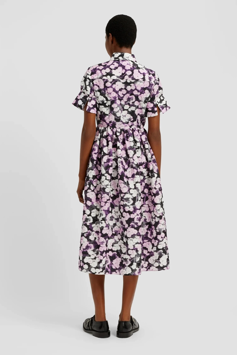 Clean Cut Balloon-Sleeve Havelock Blossom Shirt Dress