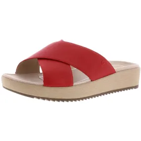Sandal Organization Hayden Womens Leather Wedge Slide Sandals
